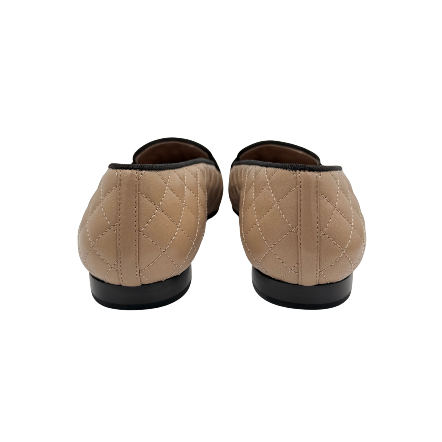 Chanel Quilted Calfskin Leather Interlocking CC Loafer Beige