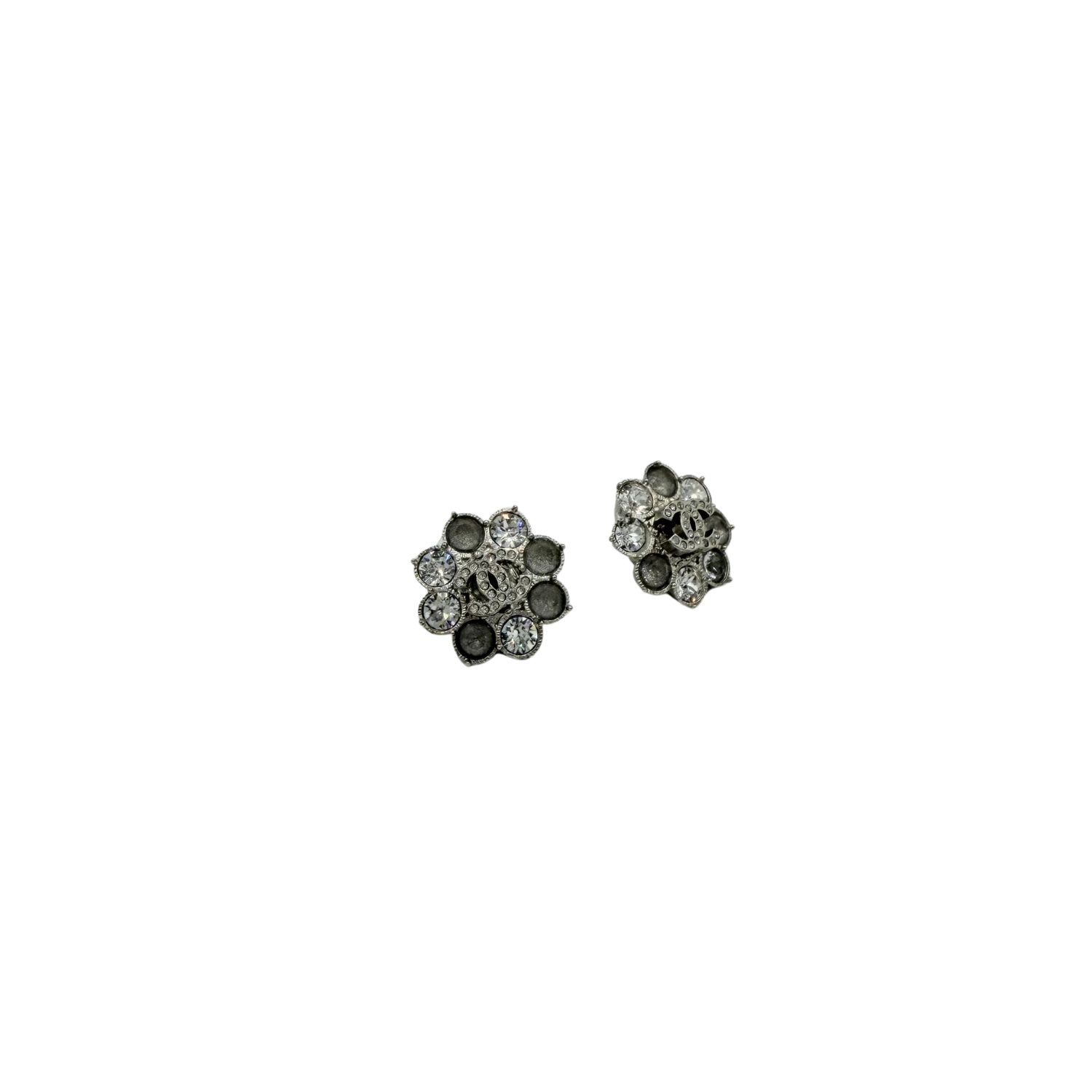 Chanel CC Flower Cluster Earrings