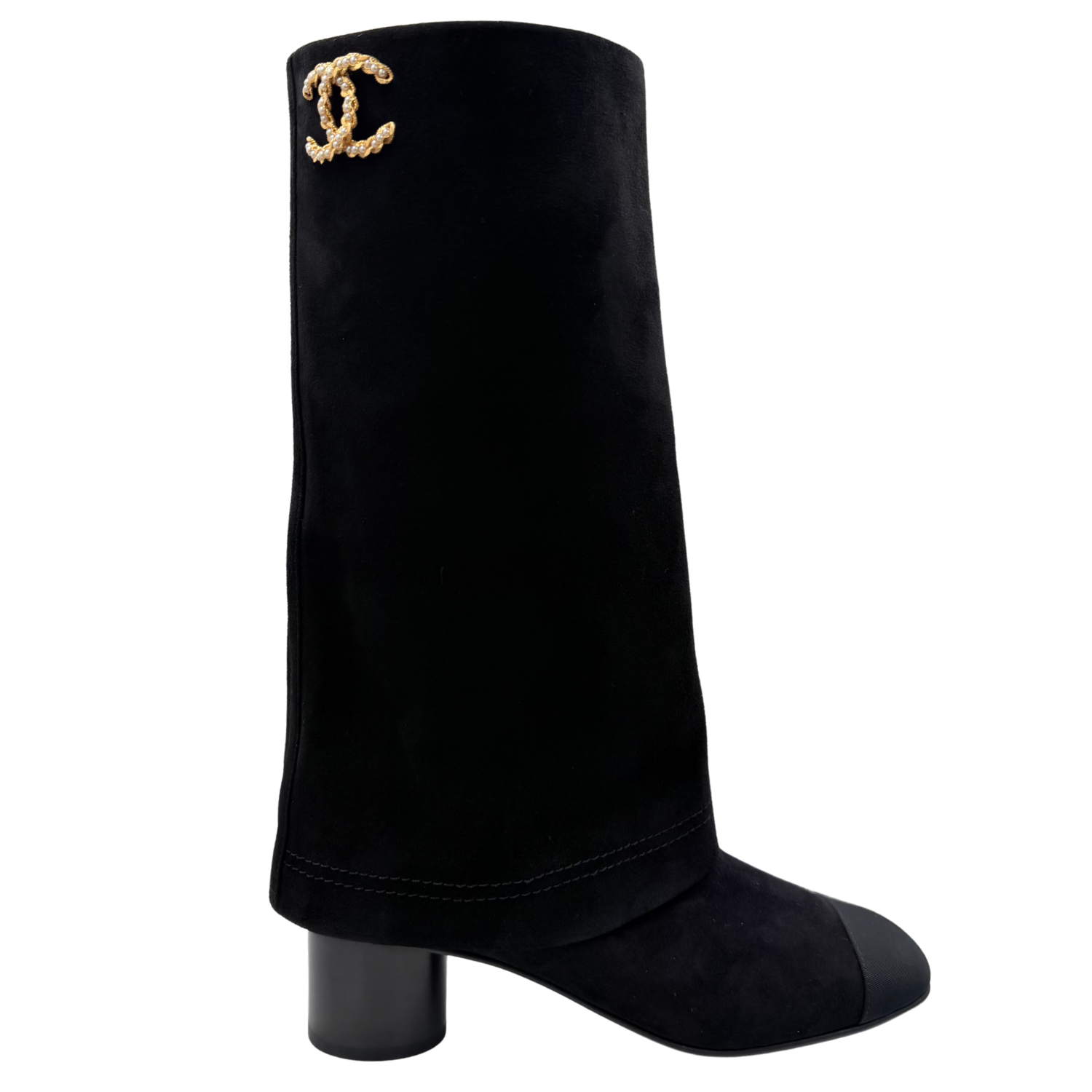 Chanel 2025 Interlocking CC Logo Rain Boots Black Size 39.5