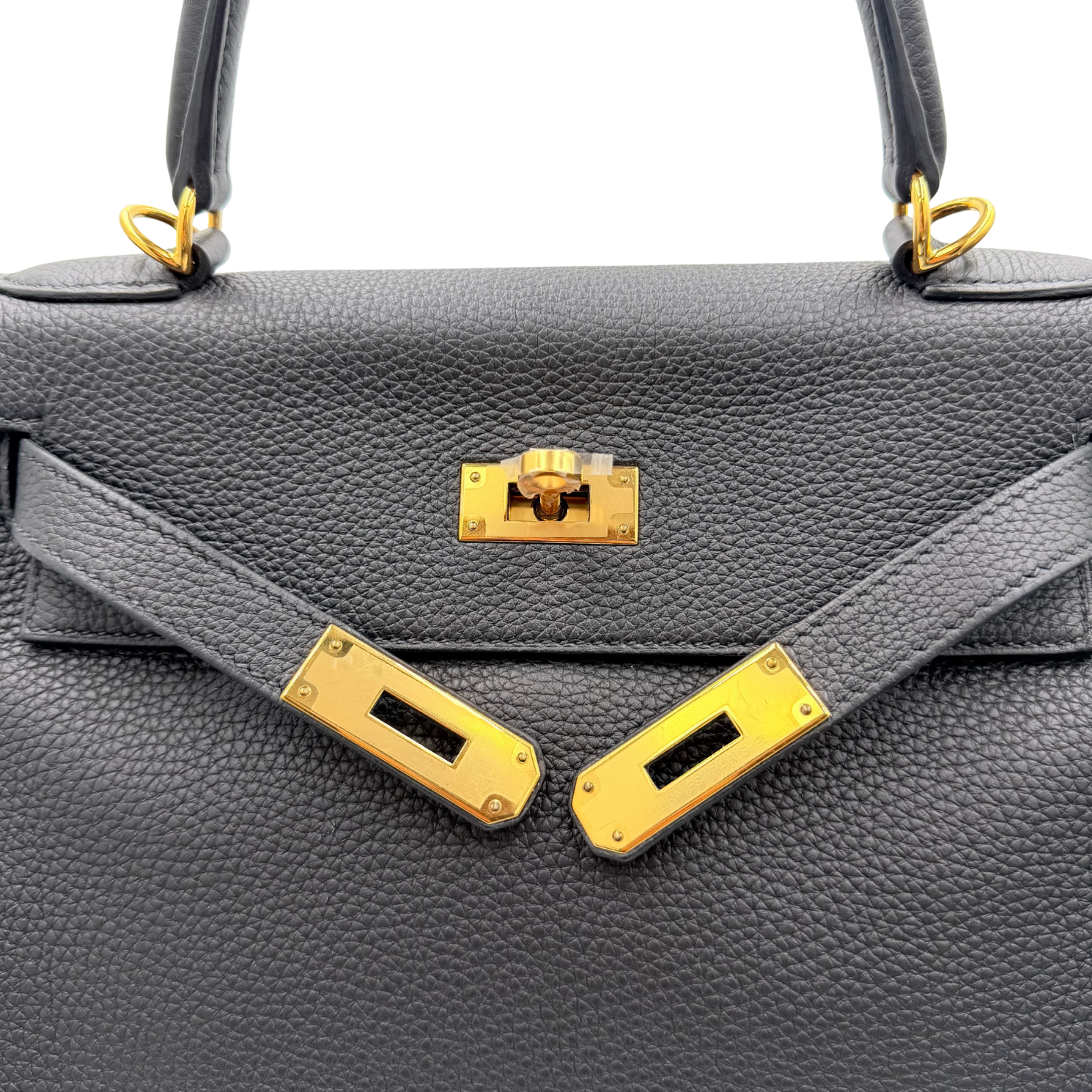 Hermès Kelly 28 Togo Retourne Leather Black