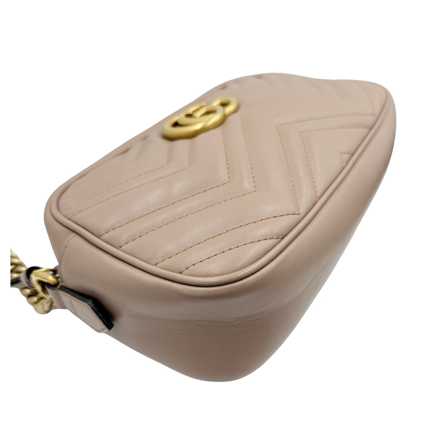 Gucci GG Medium Leather Marmont Crossbody Bag Tan