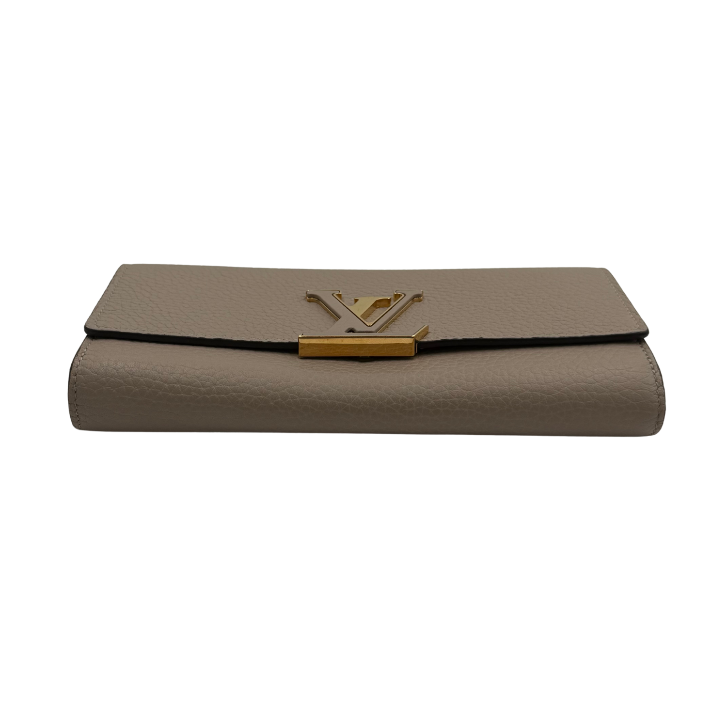 Louis Vuitton Capucines Flap Wallet Pebble