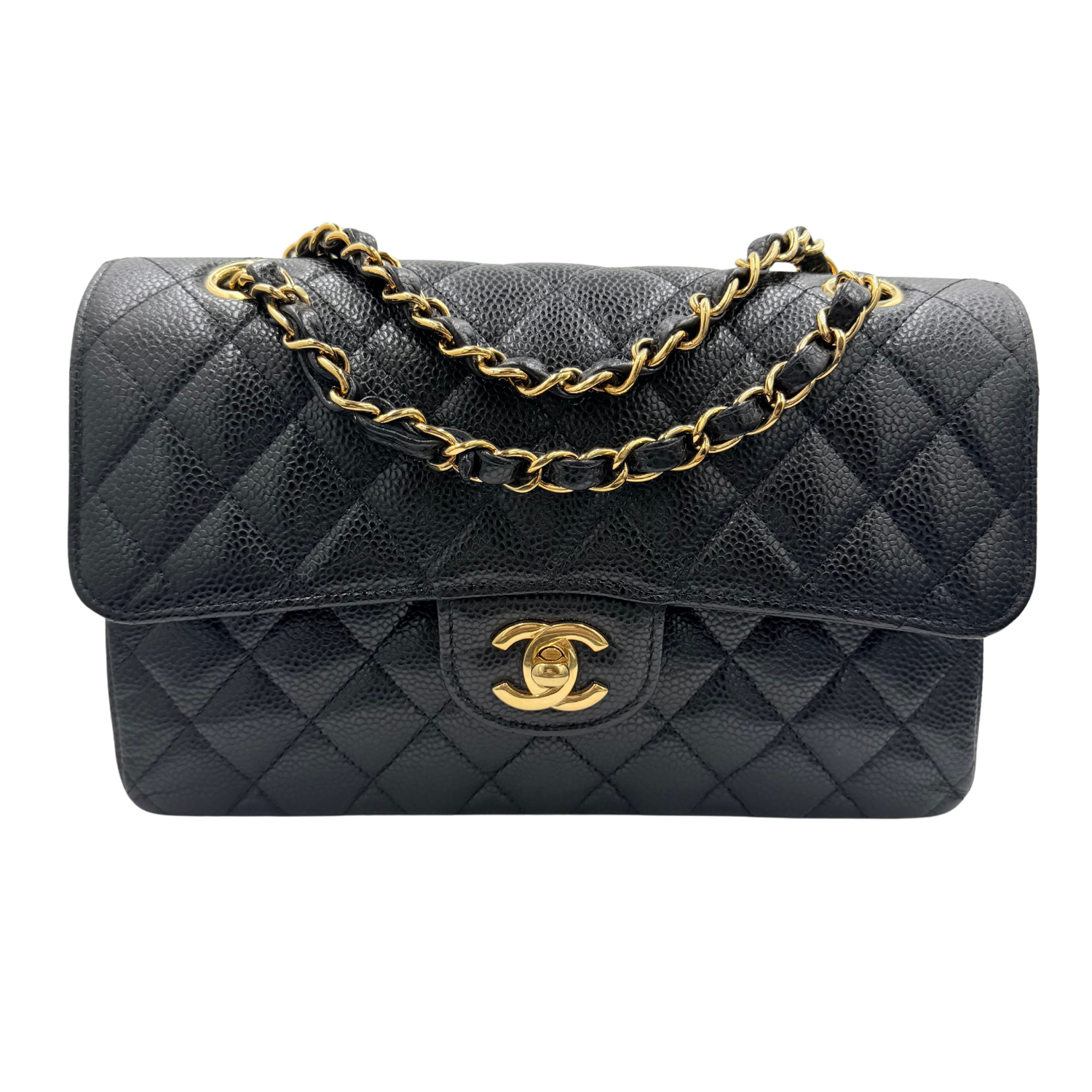 Chanel Small Quilted Caviar Classic Double Flap Bag Black