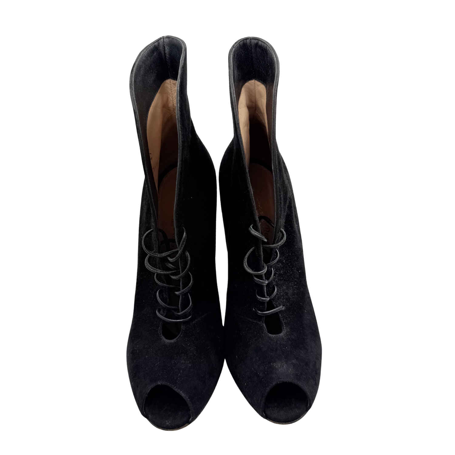 Gianvito Rossi Suede Jane Ankle Booties Black