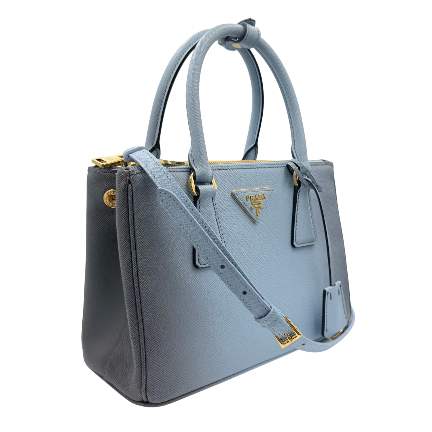 Small Ombre Saffiano Galleria Bag Blue