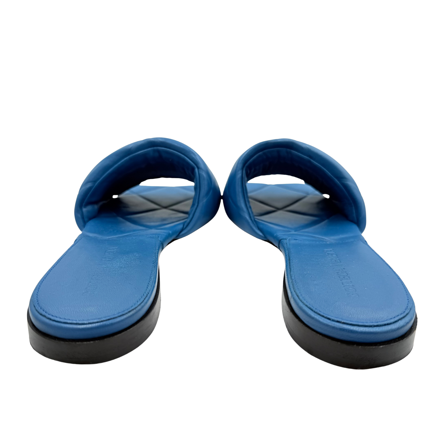 Bottega Veneta Leather Flat Slides Blue