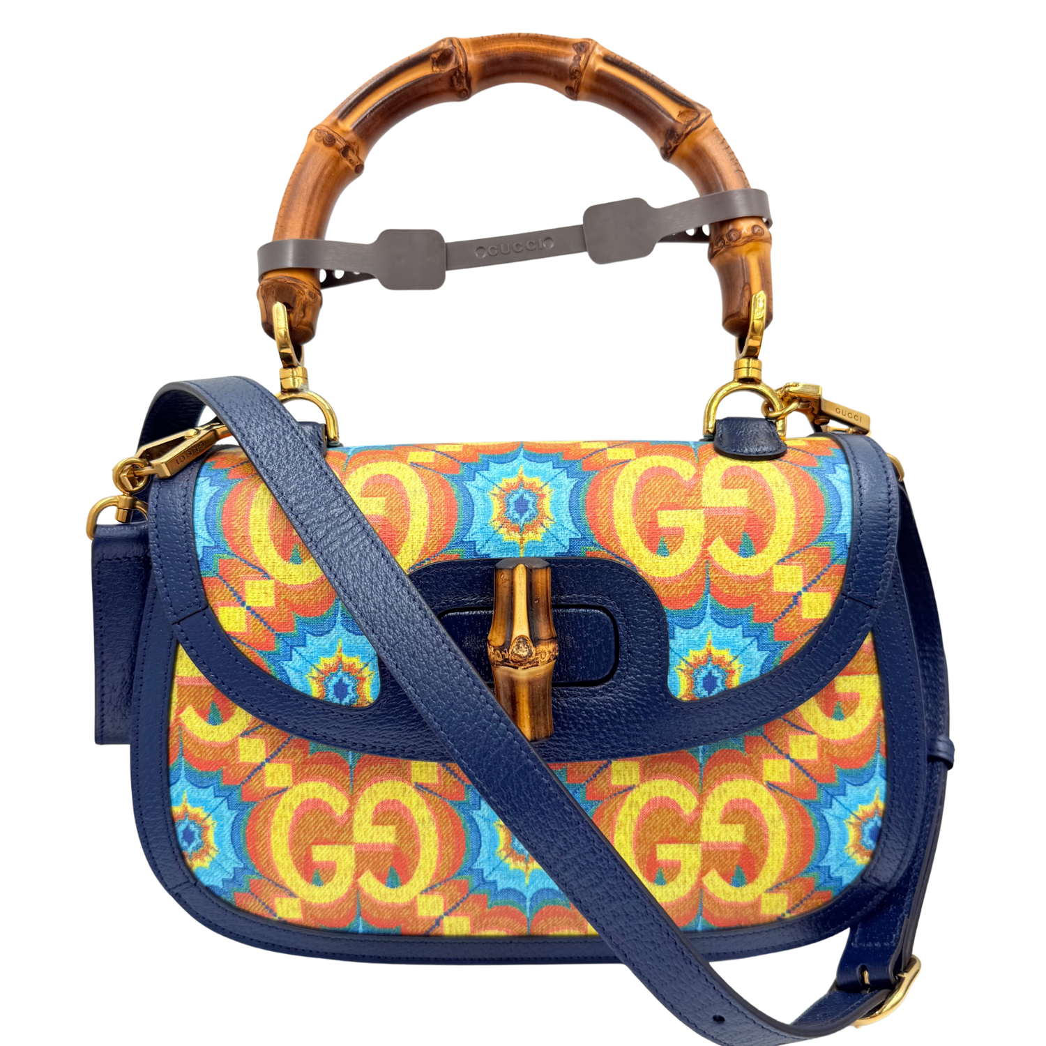 Gucci Medium GG Kaleidoscope 100 Bamboo 1947 Handle Bag Multicolor