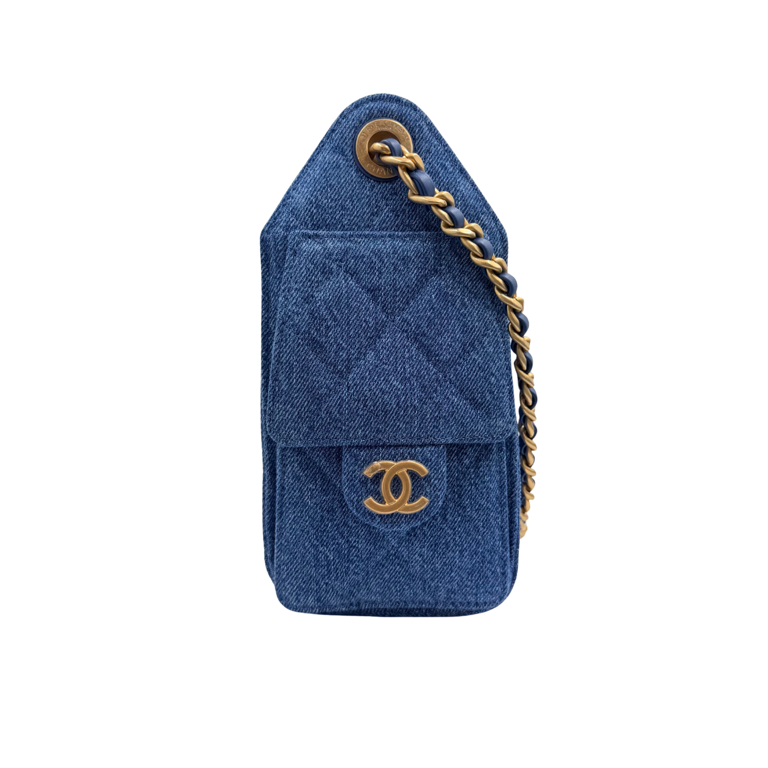 Chanel Mini Quilted Washed Denim Chanel 25 Handbag Blue