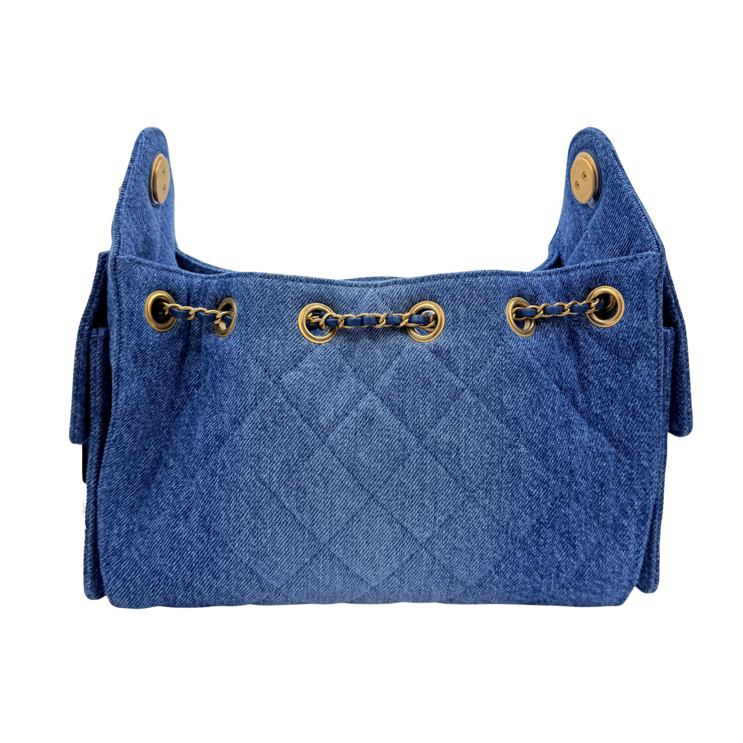 Chanel Mini Quilted Washed Denim Chanel 25 Handbag Blue