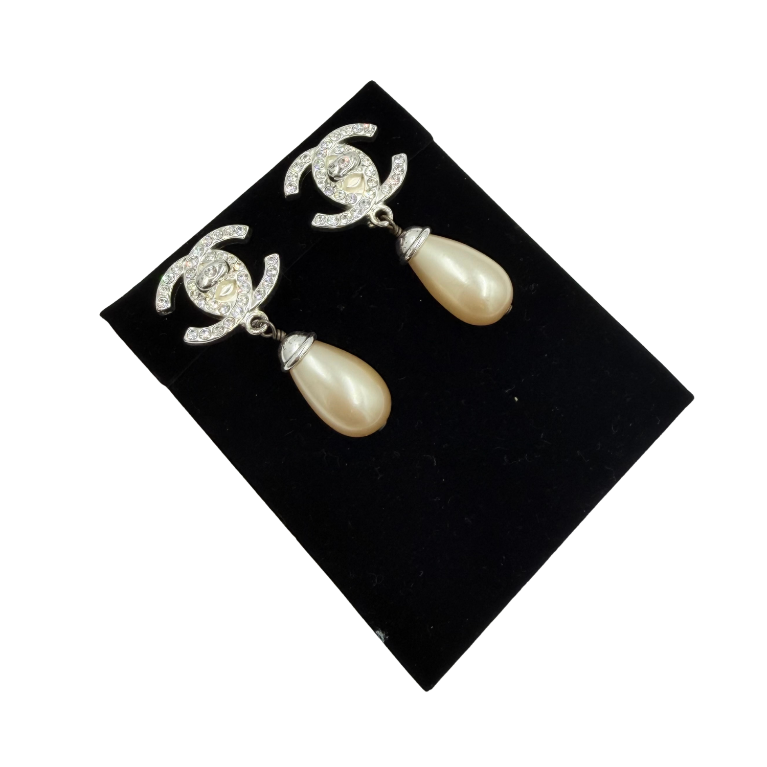 Vintage CC Pearl Drop Earrings