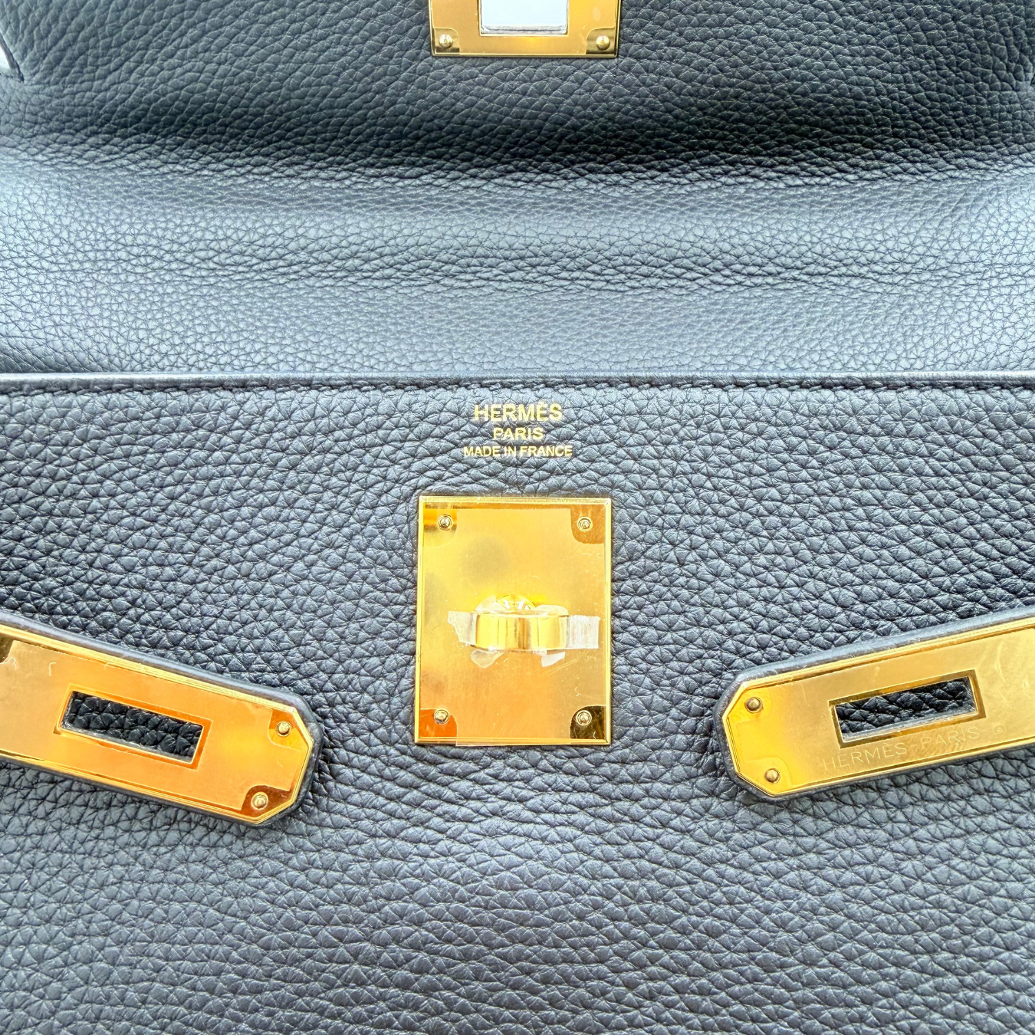 Hermès Kelly 28 Togo Retourne Leather Black