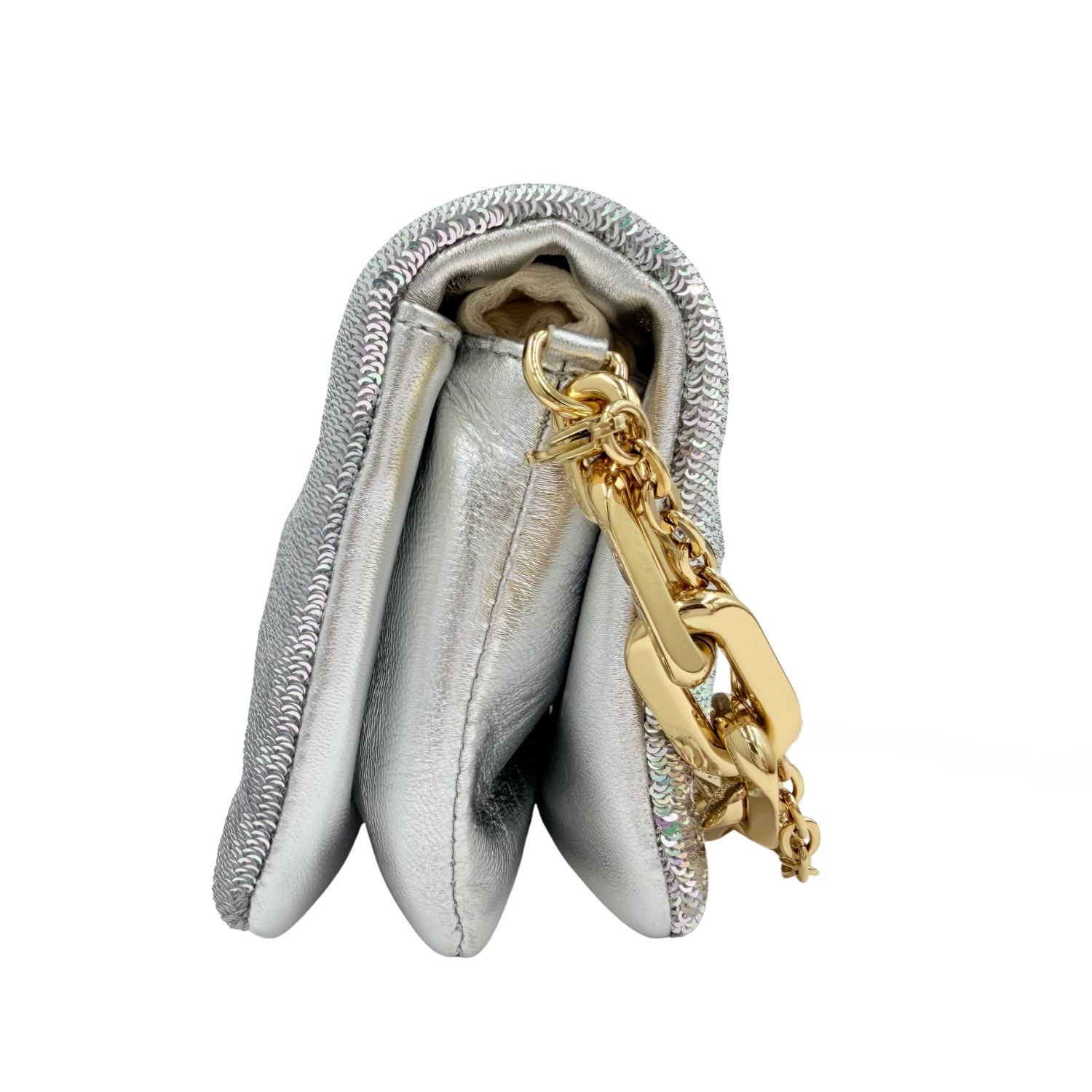 Louis Vuitton Mini Coussin Sequin Belt Bag Metallic Silver