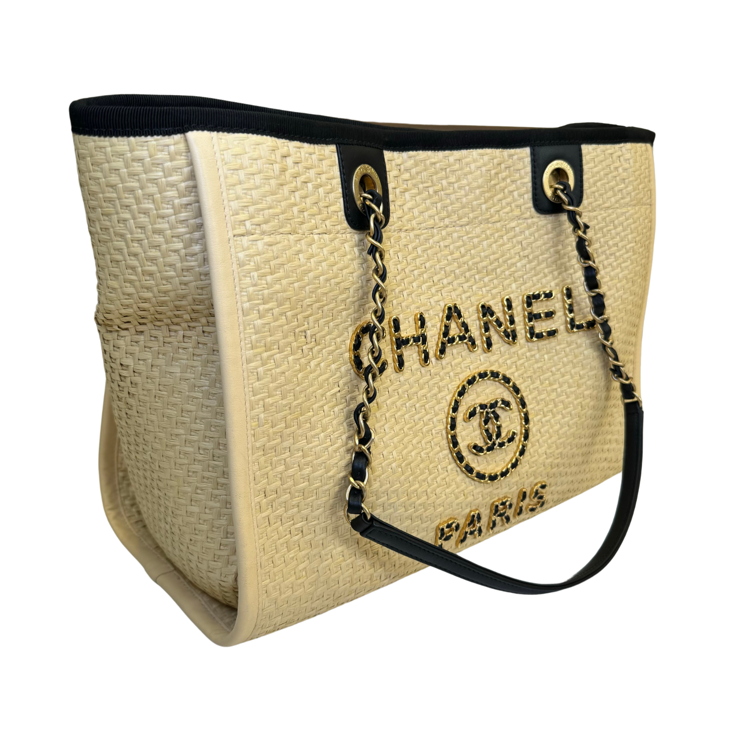 Chanel Raffia Deauville Tote Beige