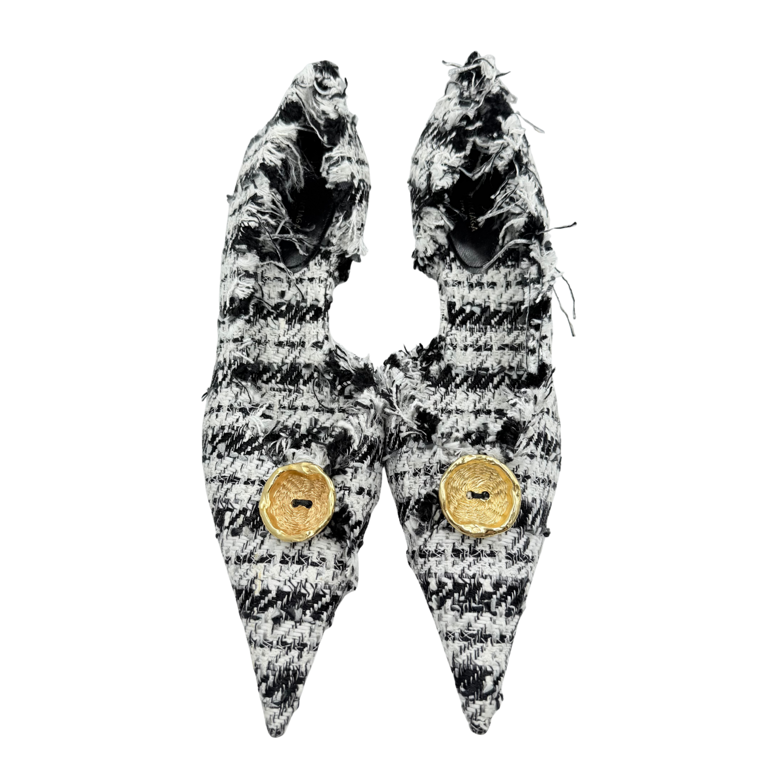 Balenciaga Tweed Pattern D'Orsay Pumps