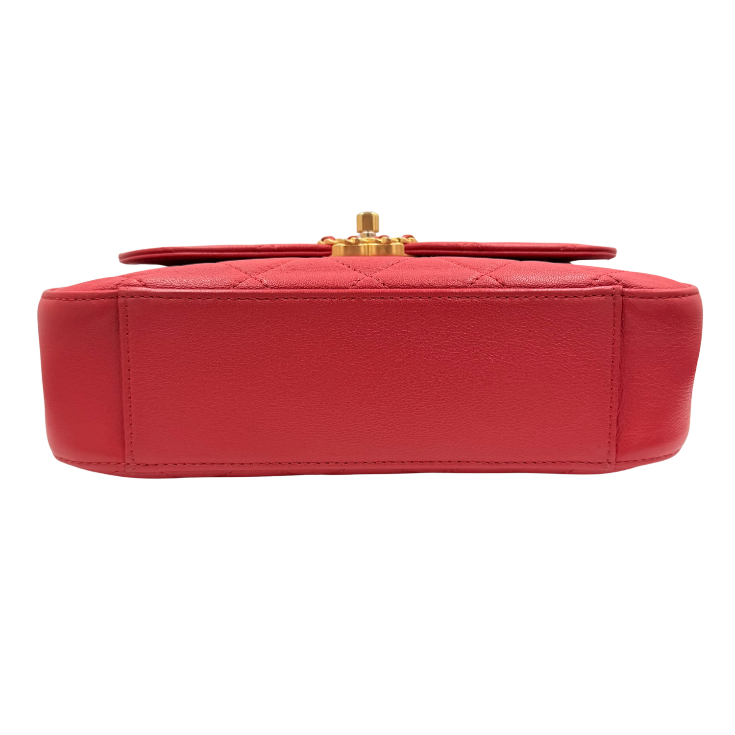 Chanel Quilted Calfskin Chain Affinity Flap Bag Red