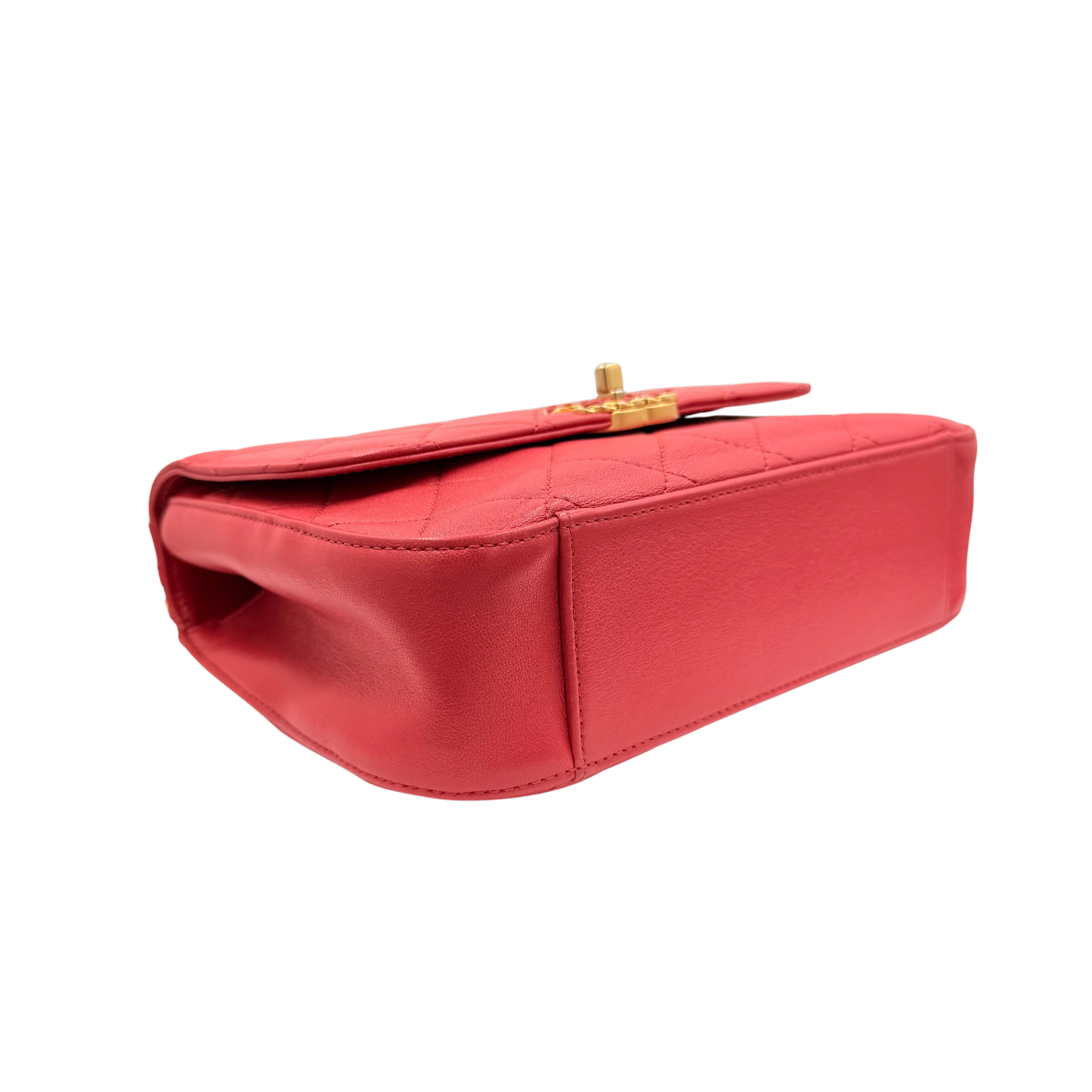 Chanel Quilted Calfskin Chain Affinity Flap Bag Red