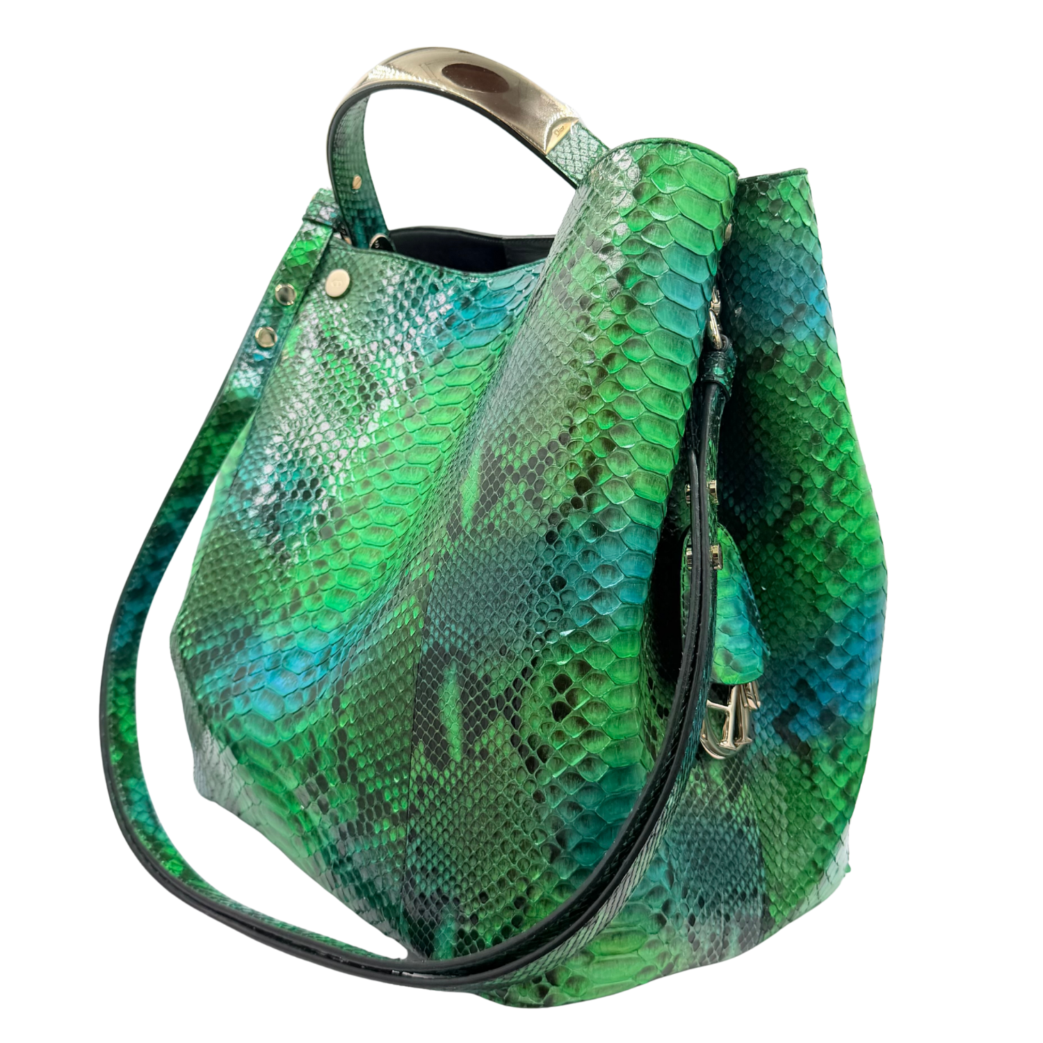 Medium Snakeskin Python Diorific Bucket Bag