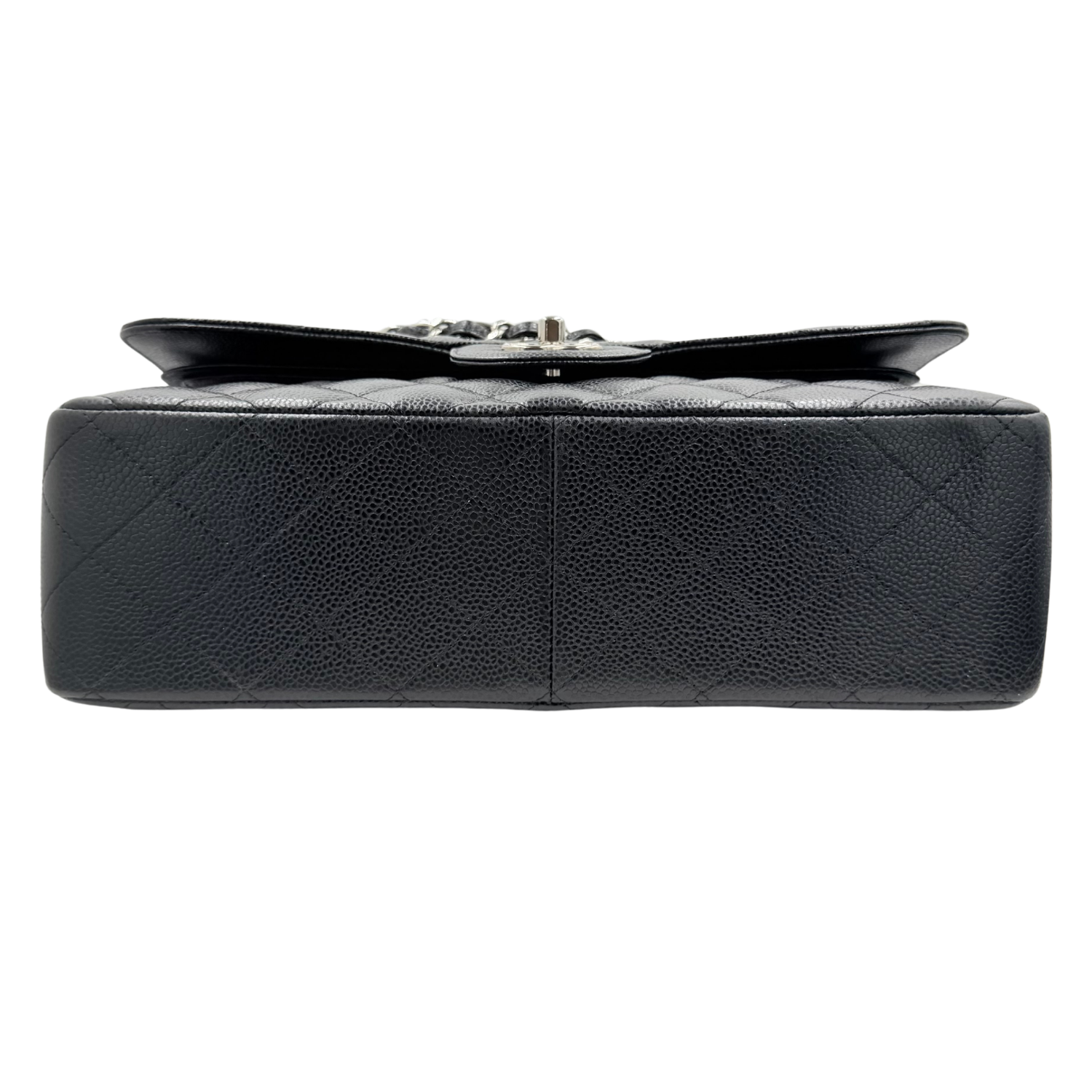 Jumbo Quilted Caviar Classic Double Flap Black