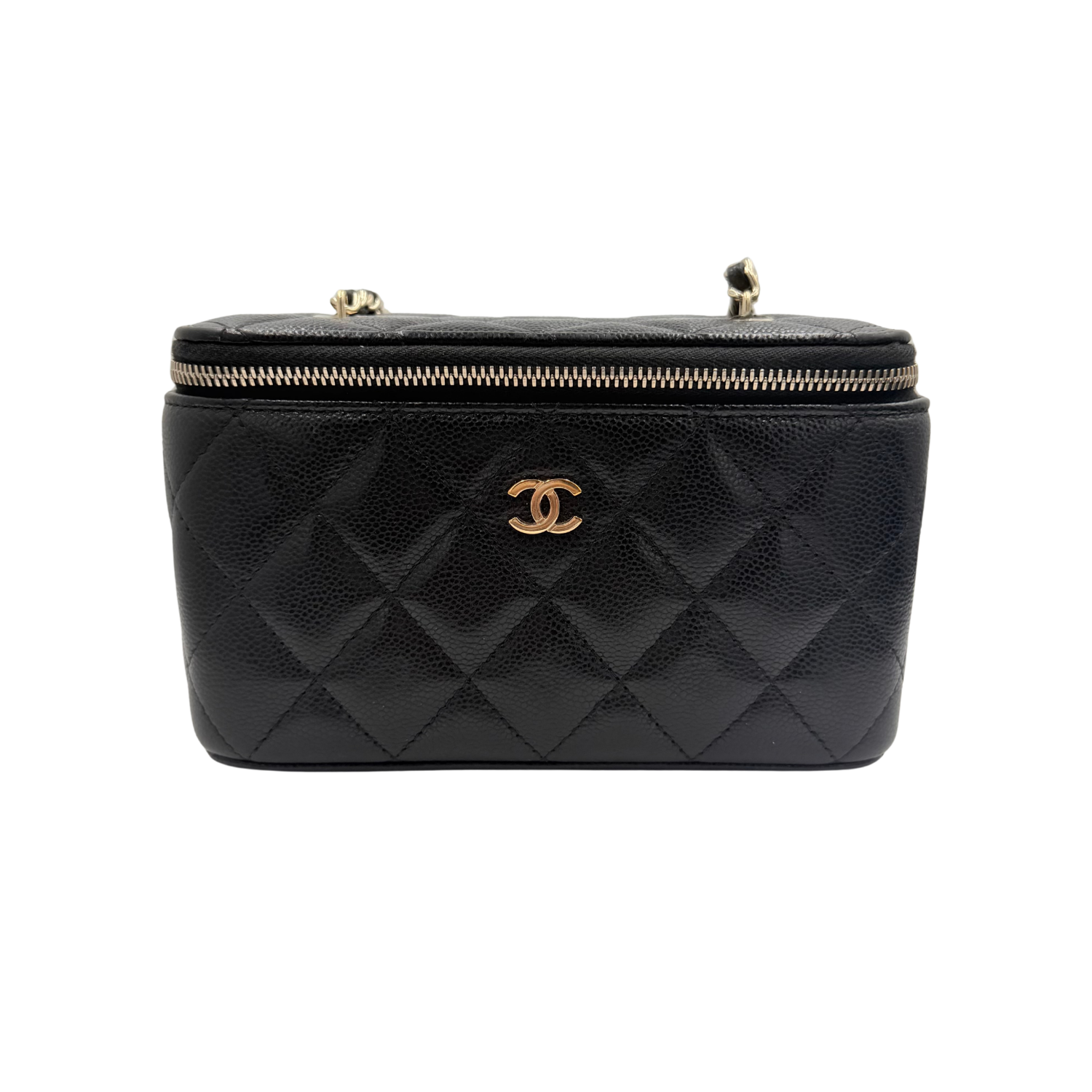 Chanel Medium Quilted Caviar Leather Vanity Case Black
