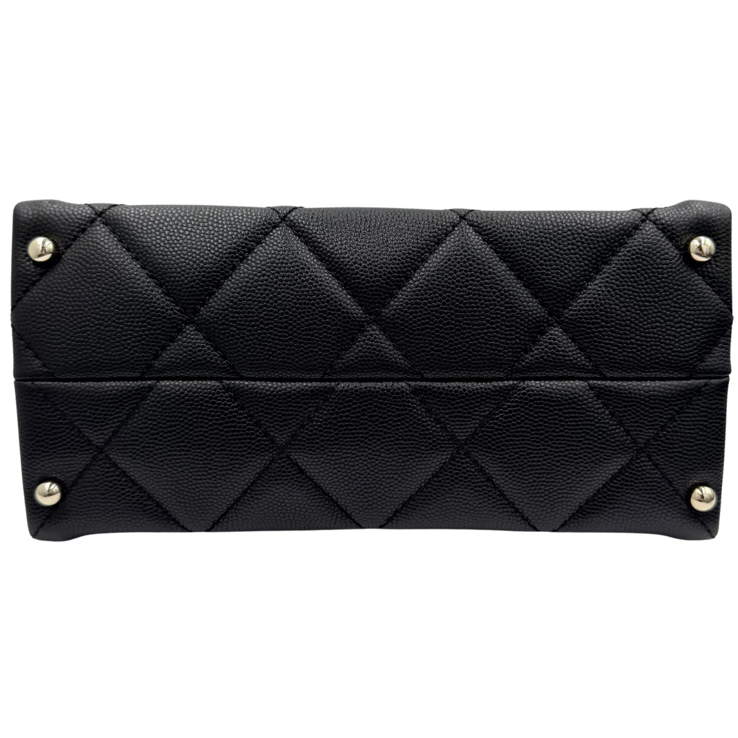 Chanel Small Quilted Caviar Retro Twist Flap Bag with Top Handle Black