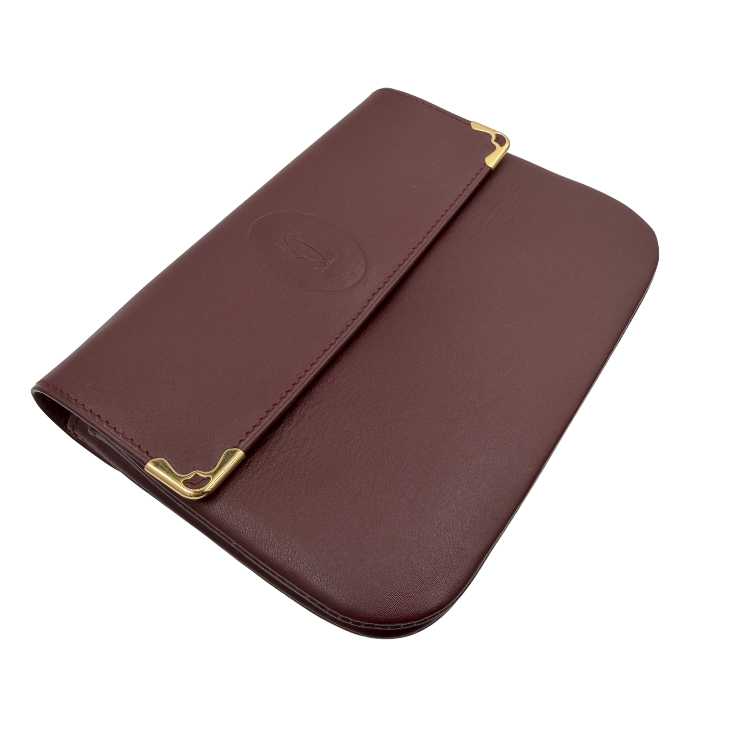 Cartier Medium Vintage Pouch Flap Wallet Burgundy