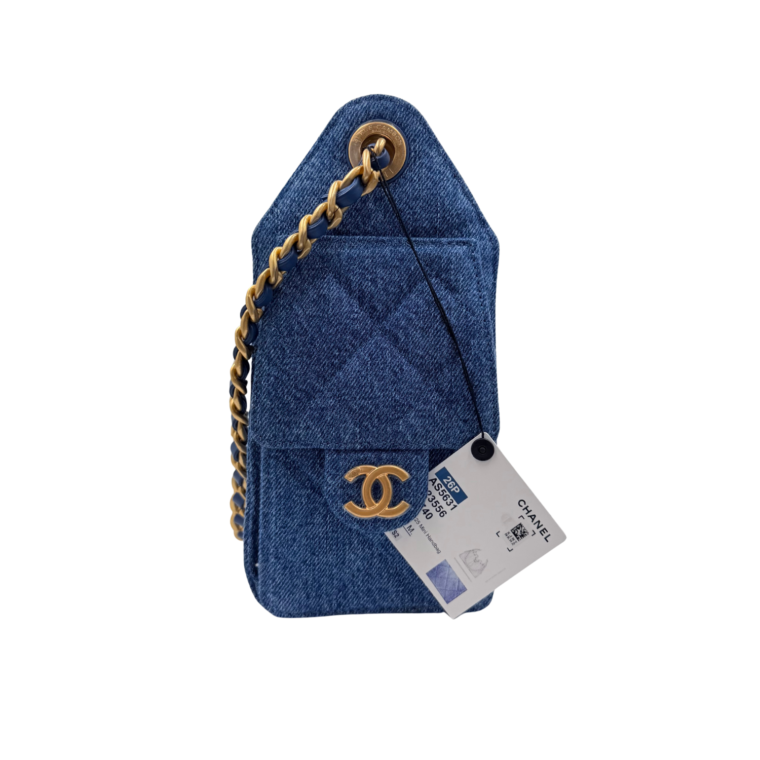 Chanel Mini Quilted Washed Denim Chanel 25 Handbag Blue