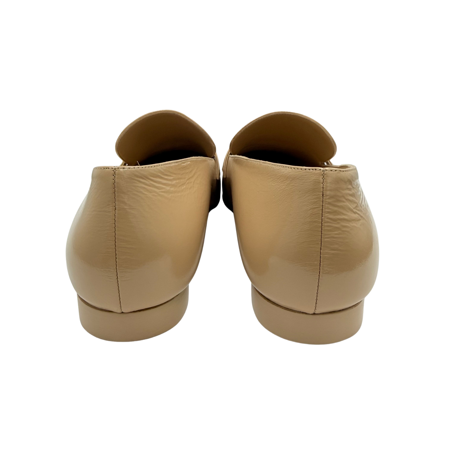 Chanel Interlocking CC Logo Leather Mocassins Beige