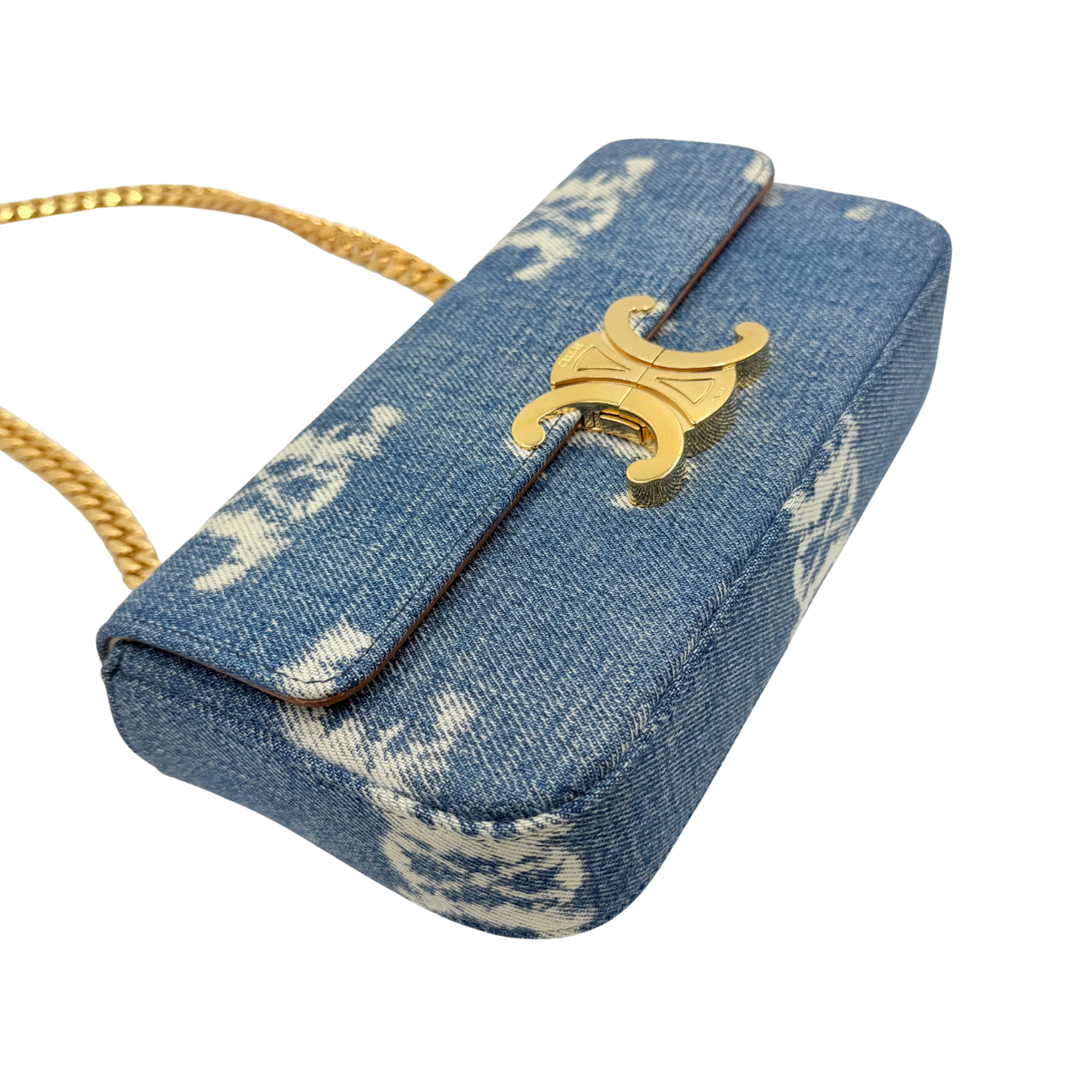 Celine Triomphe Claude Chain Bag Denim