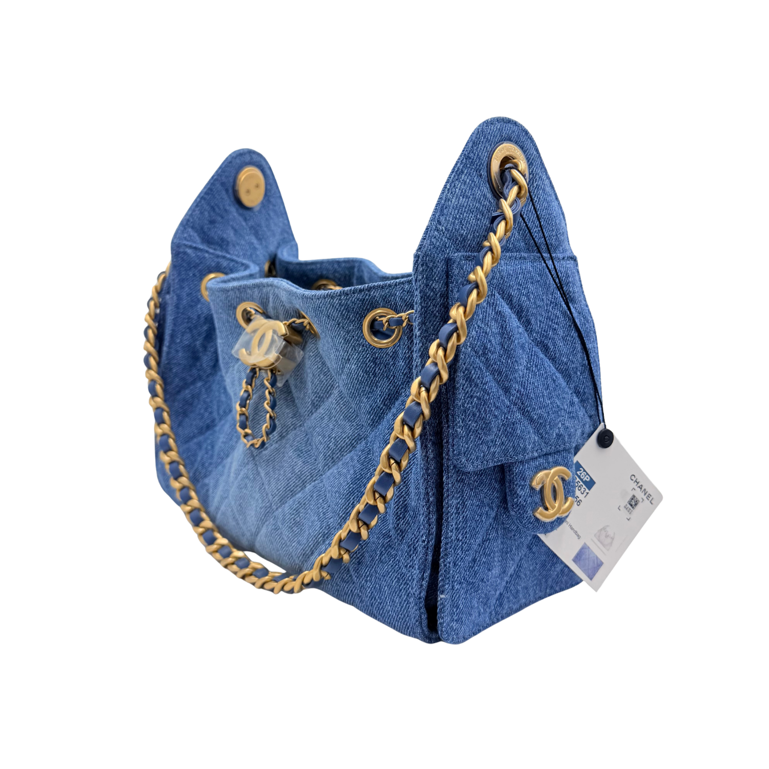 Chanel Mini Quilted Washed Denim Chanel 25 Handbag Blue