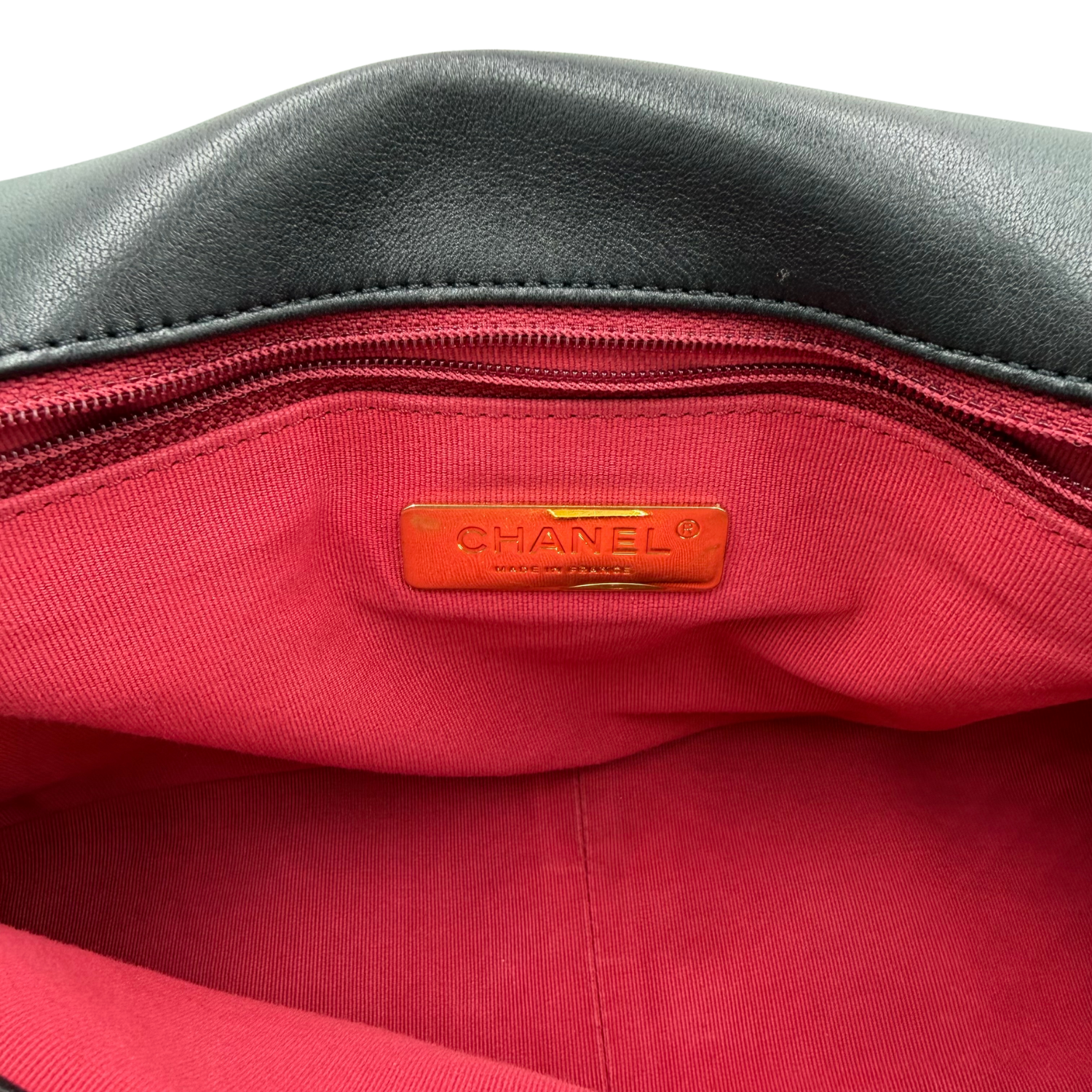 Chanel Large 19 Flap Quilted Lambskin Leather Black