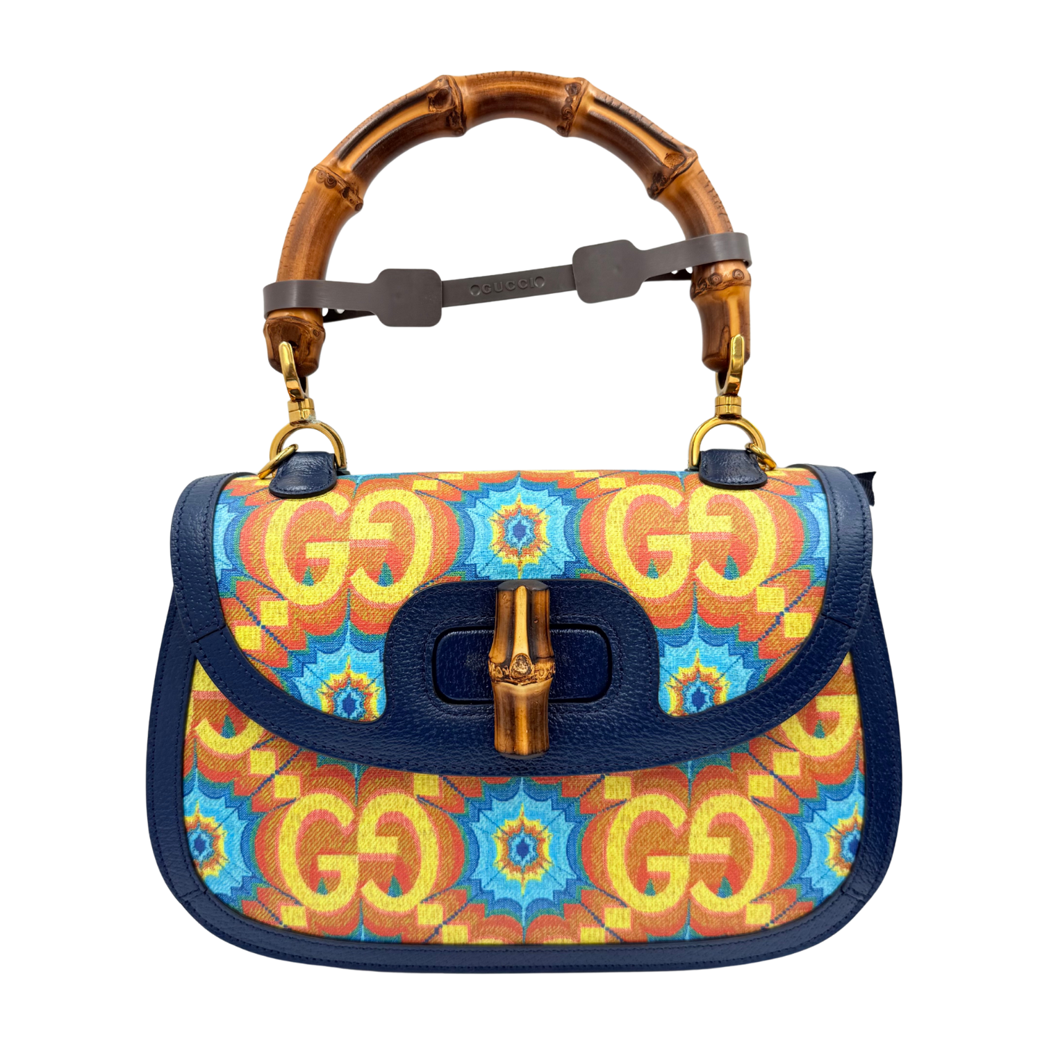 Gucci Medium GG Kaleidoscope 100 Bamboo 1947 Handle Bag Multicolor