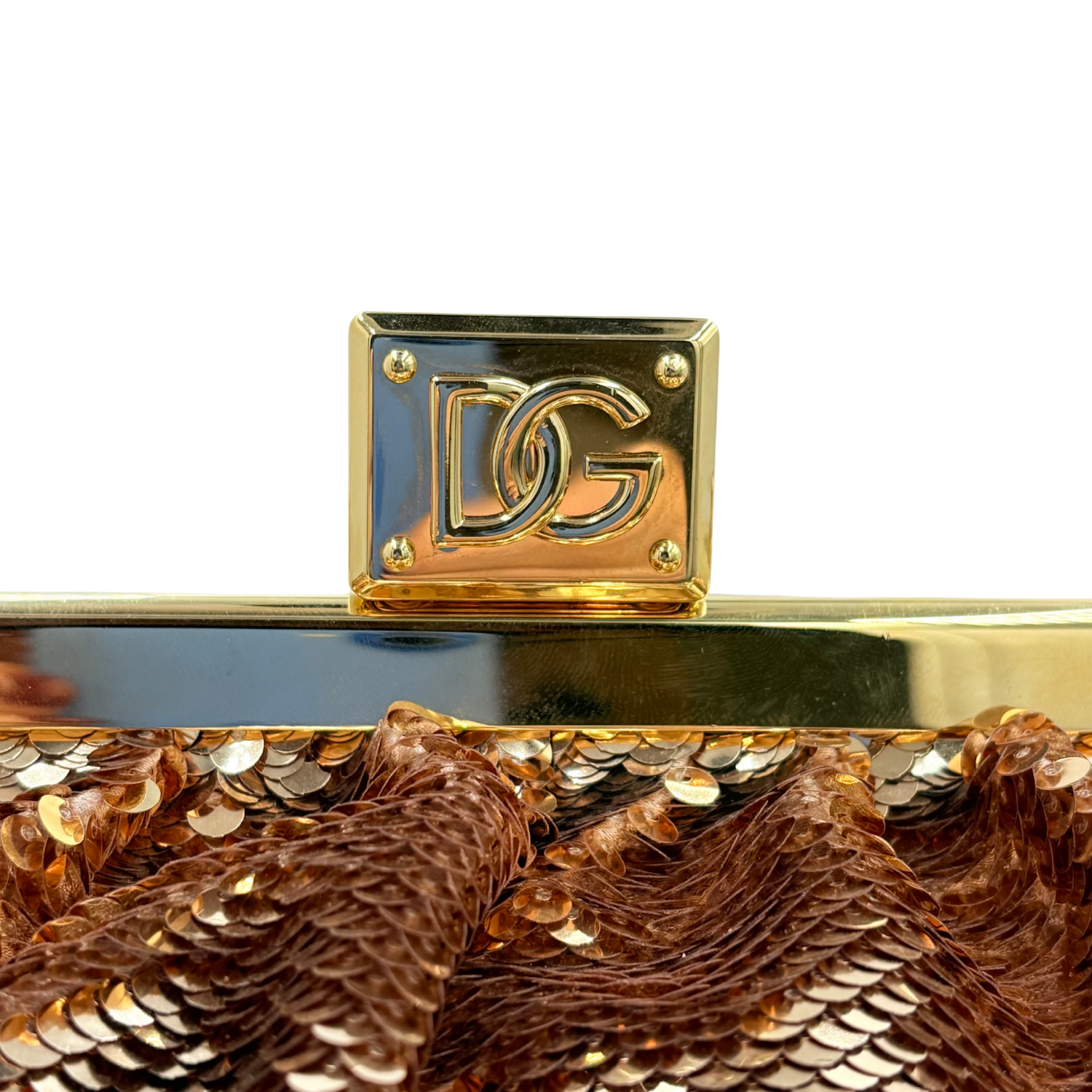 Dolce & Gabbana Sequined Maria Clutch Gold