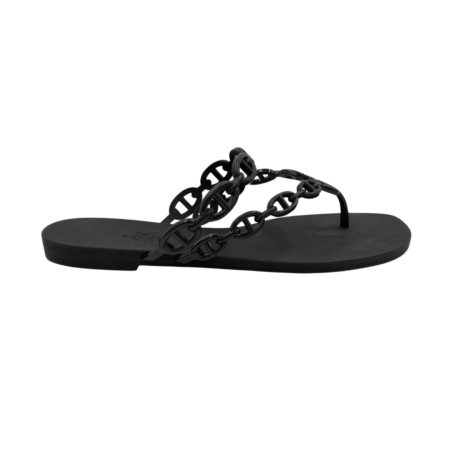 Rubber Chaine d'Ancre Island Sandals Black Size 38