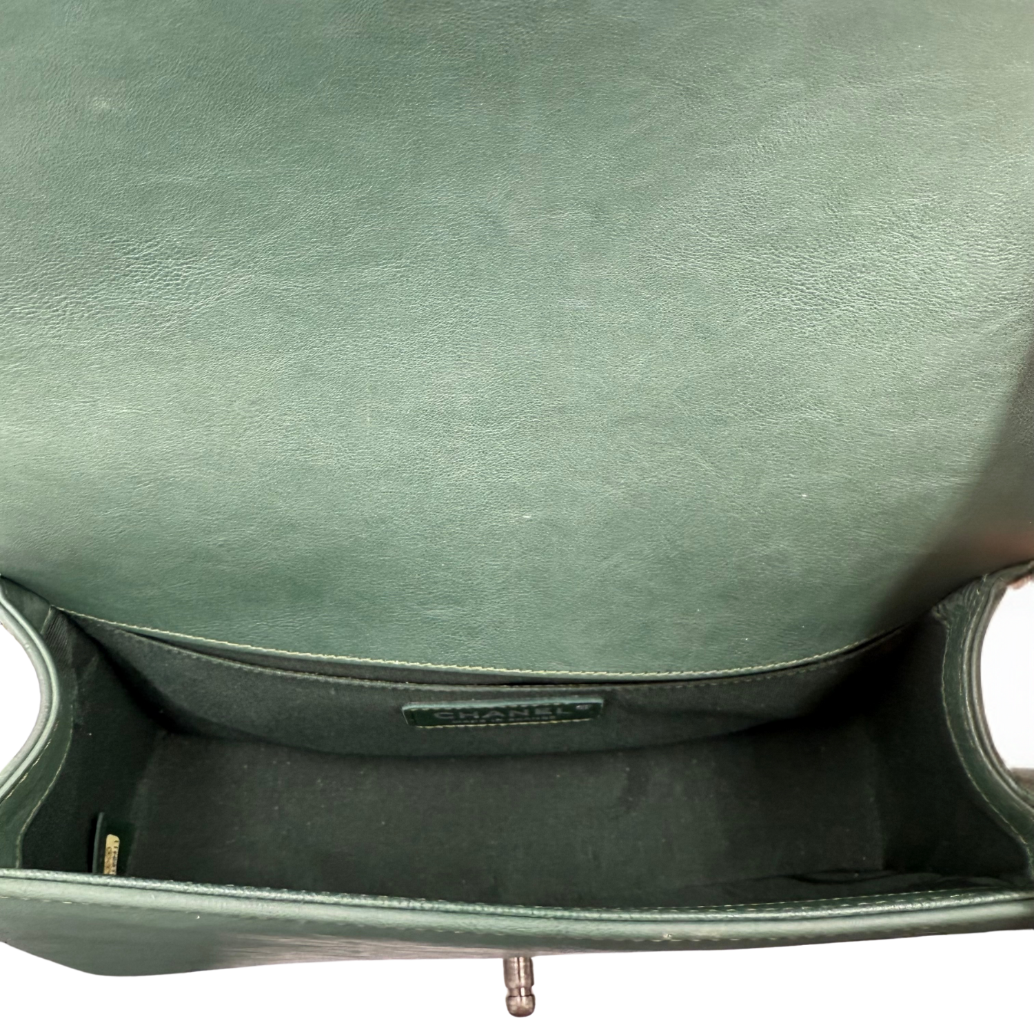 Chanel Calfskin Medium Boy Top Handle Flap Green