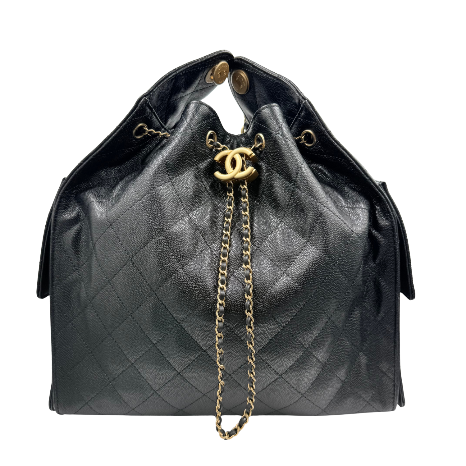Chanel 25 Large Hobo Handbag Black
