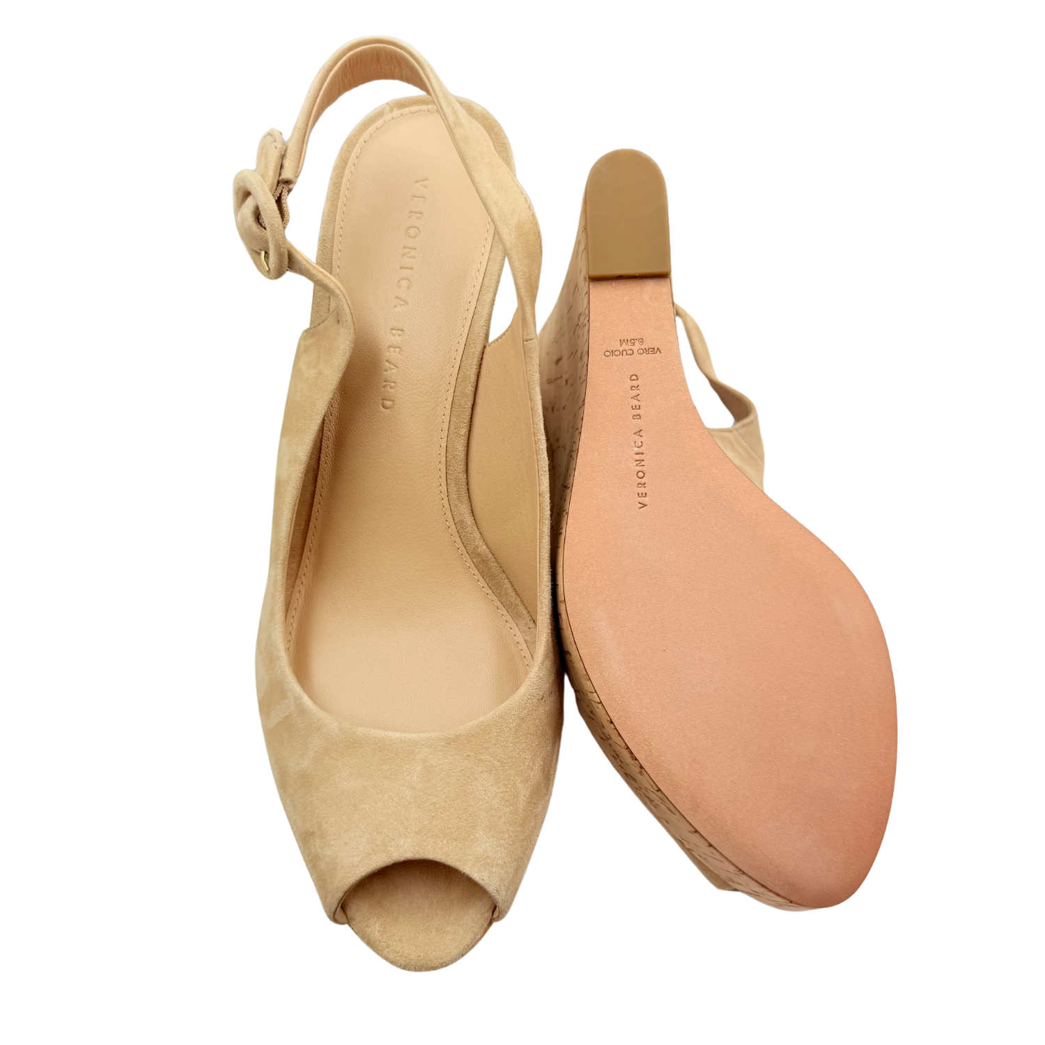 Veronica Beard Dali Peep Toe Wedges Sand