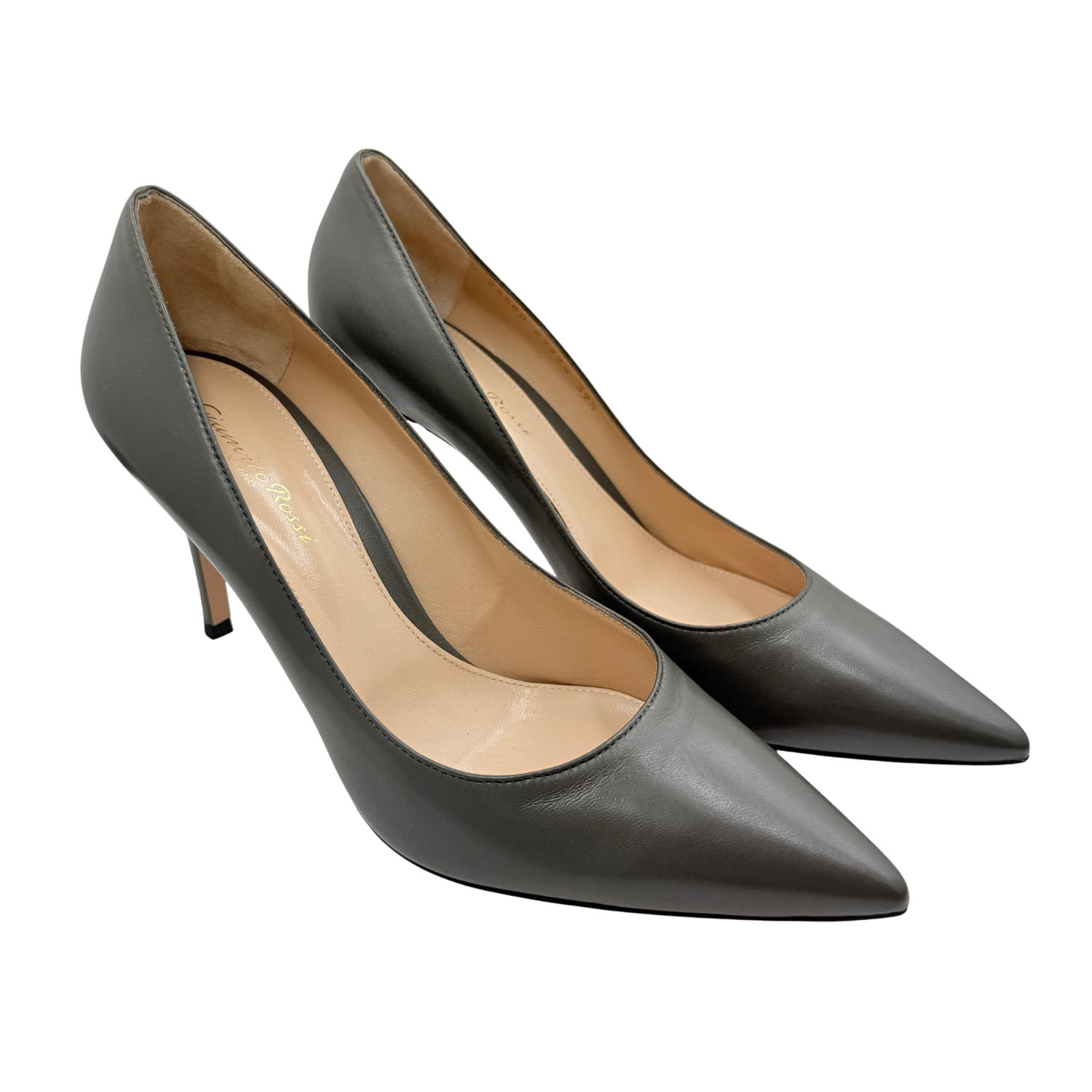 Gianvito Rossi Pointy Mid Heel Grey