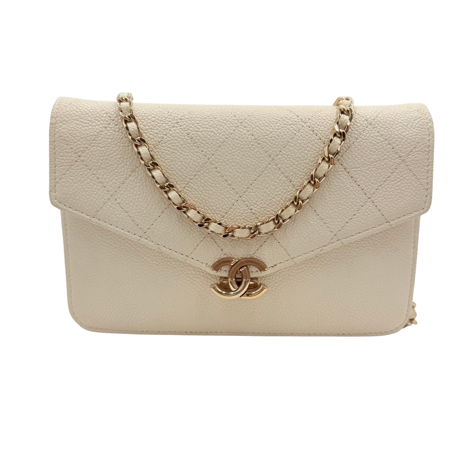 Chanel Limited Cruise Collection Small Paris-Cuba Wallet on Chain White