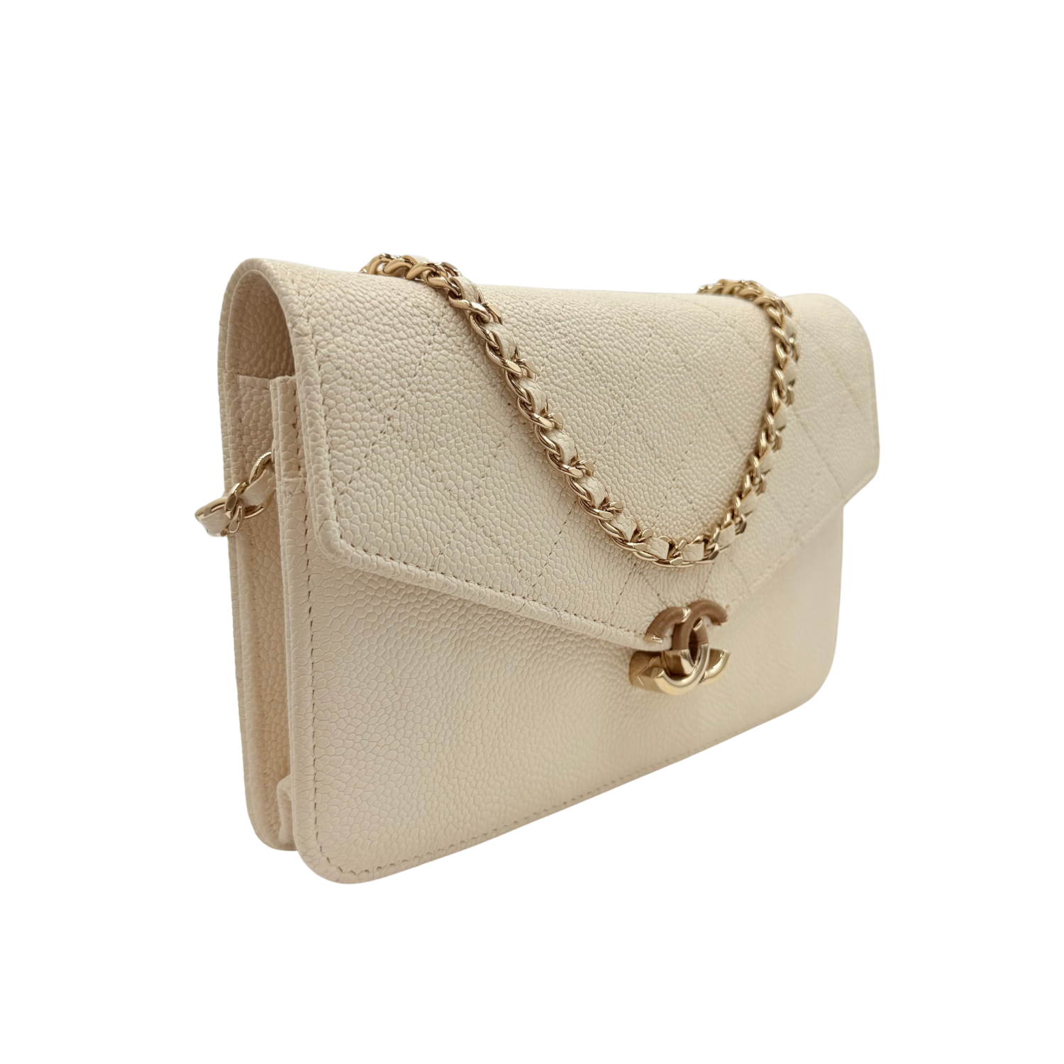 Chanel Limited Cruise Collection Small Paris-Cuba Wallet on Chain White