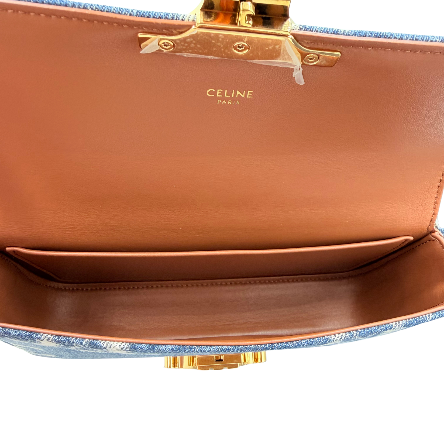 Celine Triomphe Claude Chain Bag Denim