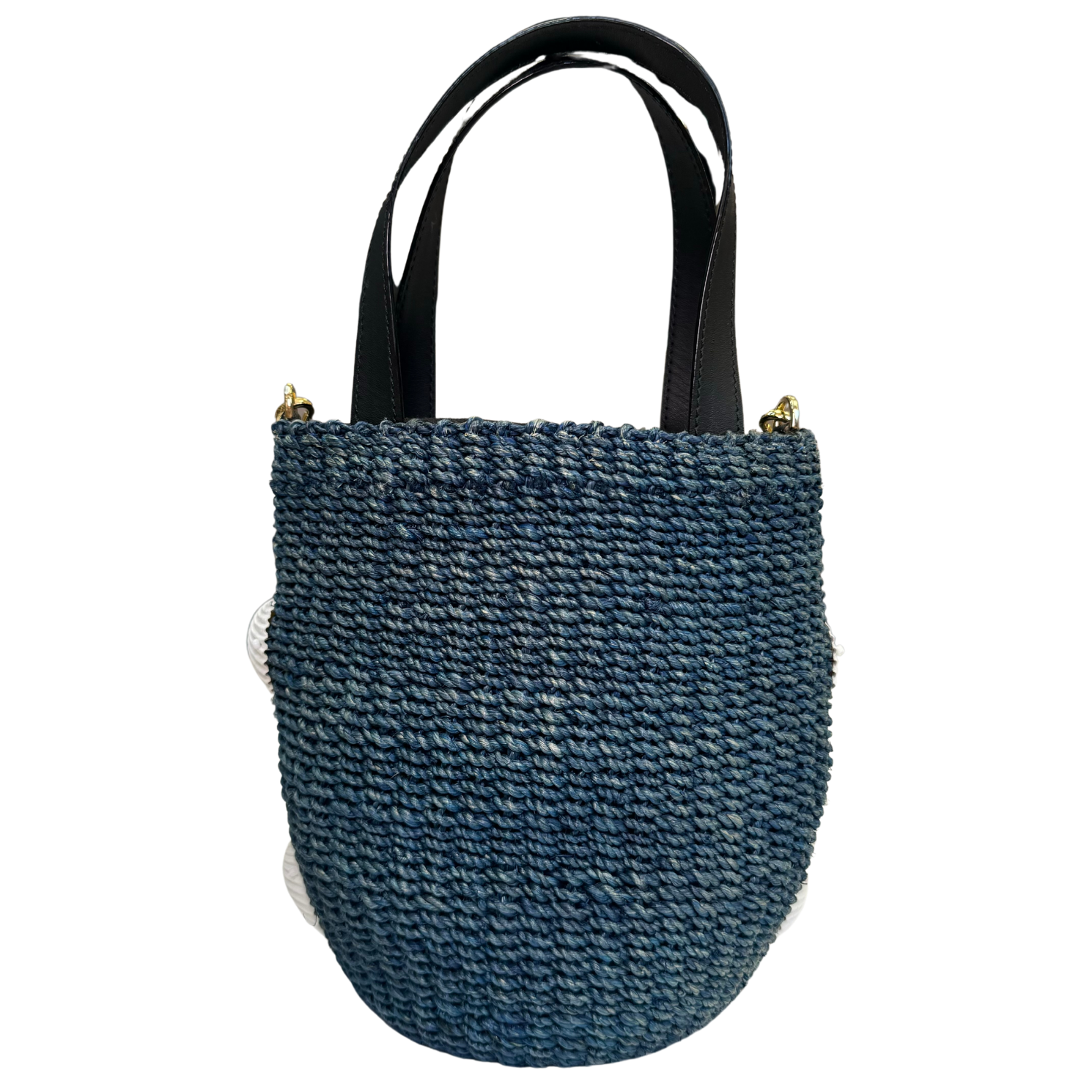 Rafe Seashell Raffia Handle Bag