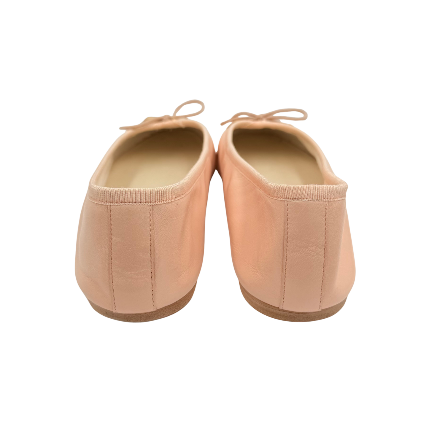 Celine Leather Bow Accents Ballet Flats Blush Pink