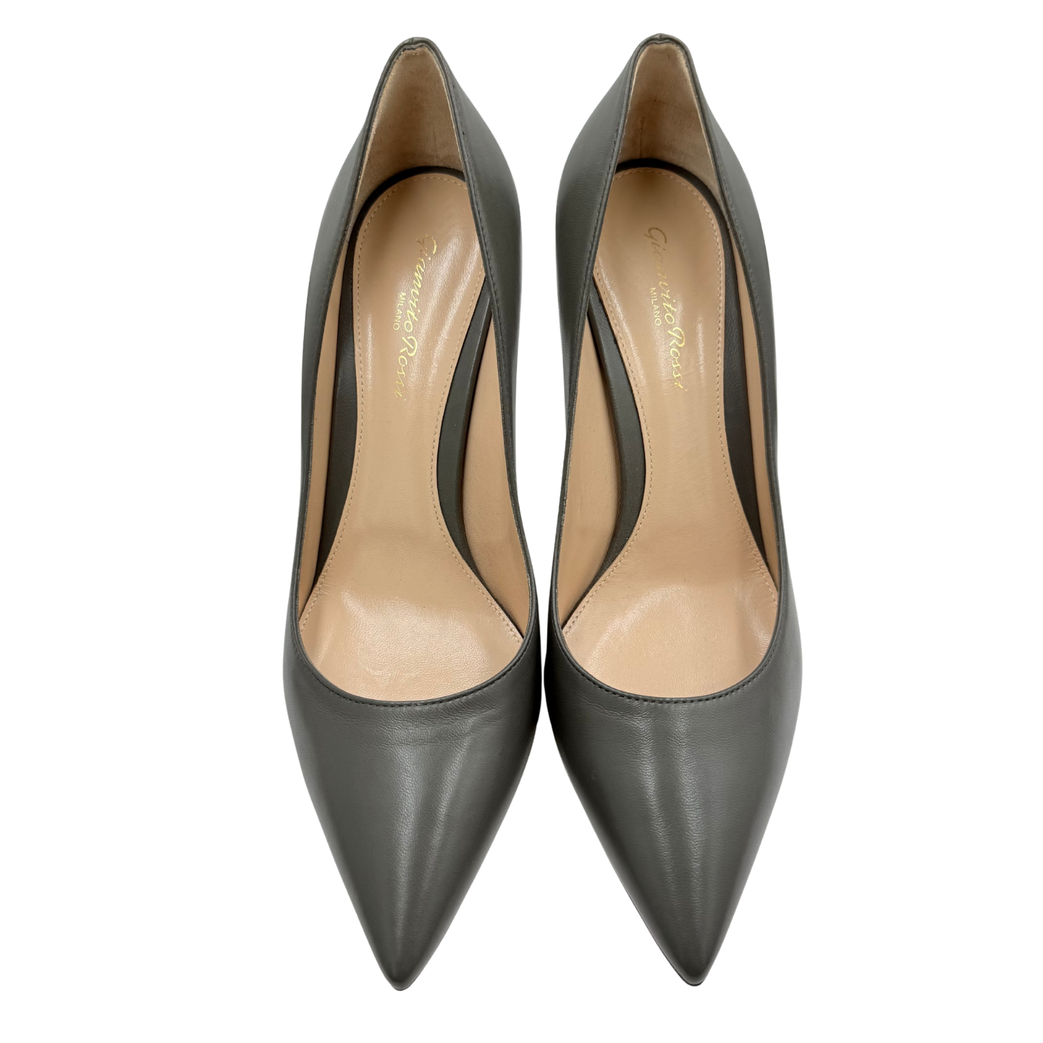 Gianvito Rossi Pointy Mid Heel Grey