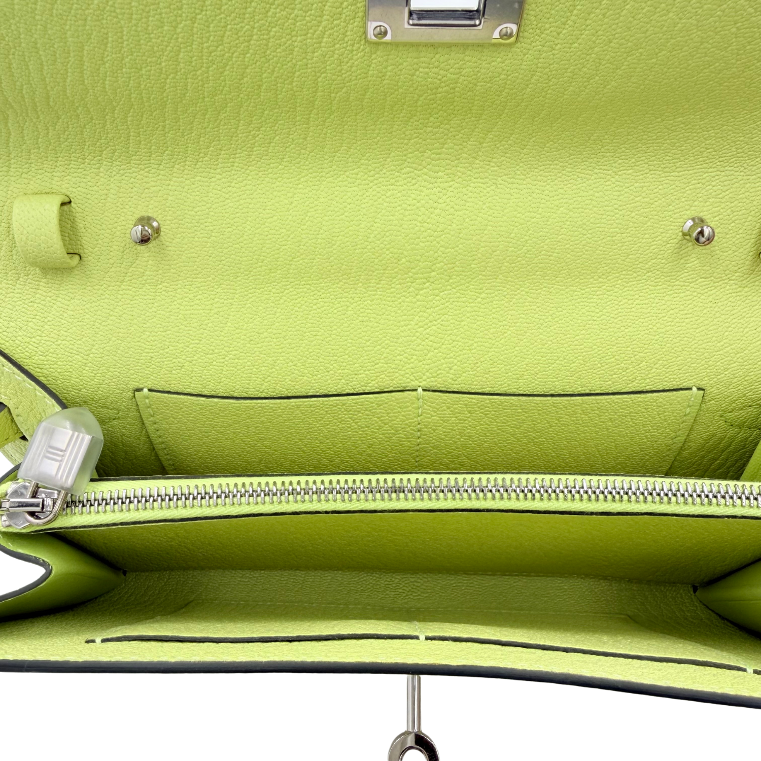 Kelly Wallet To Go Chevre Palladium Hardware Jaune Bourgeon