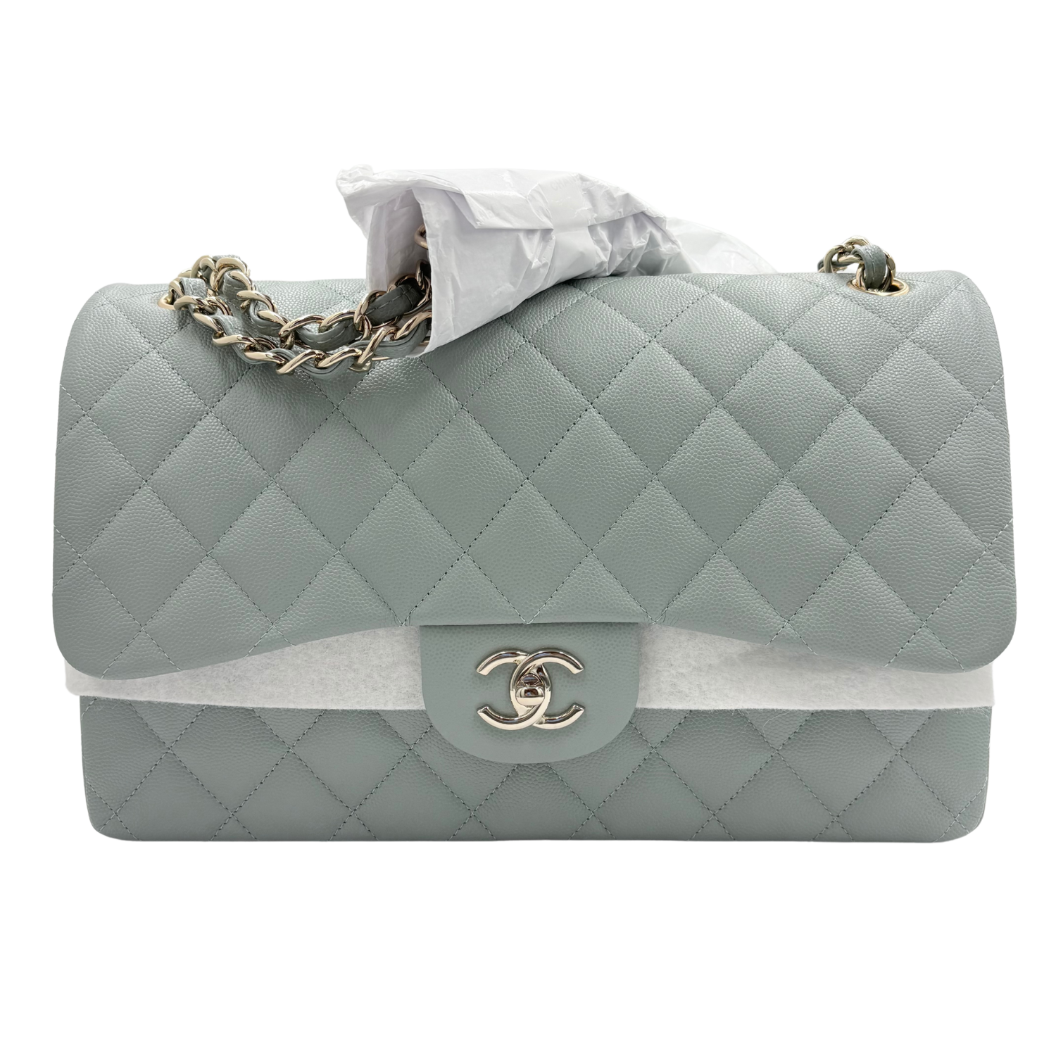 Chanel Classic Jumbo Double Flap Bag Seafoam