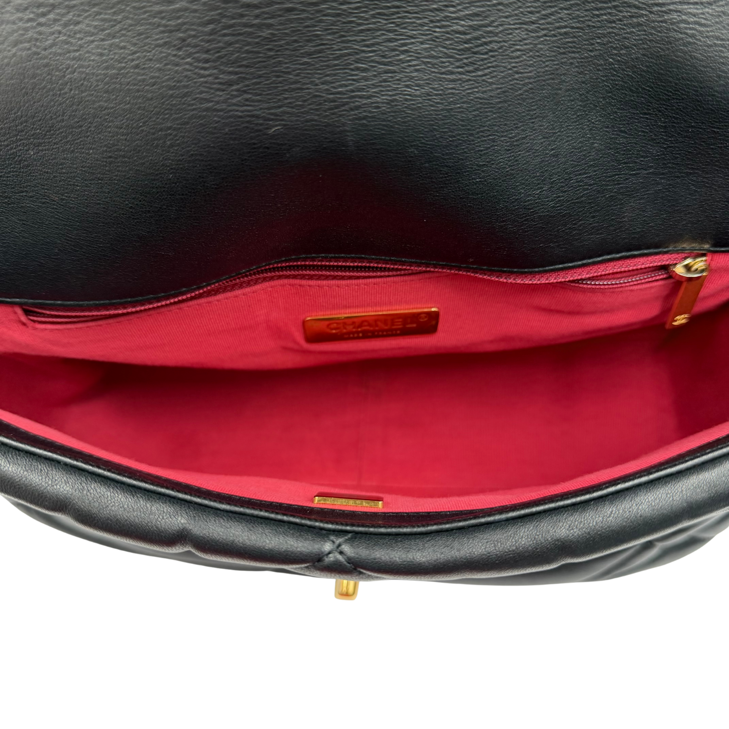 Chanel Large 19 Flap Quilted Lambskin Leather Black