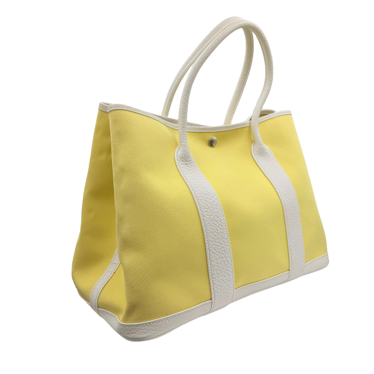 Hermès Toile and Negonda Garden Party 36 Yellow and White