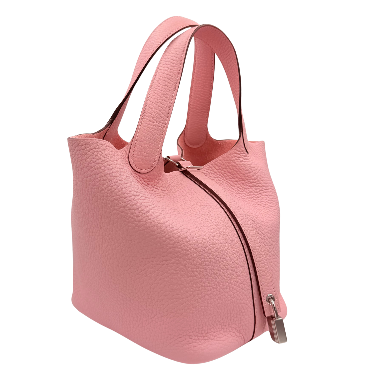 Hermès Picotin Lock 18 Clemence Leather with Palladium Hardware Rose Sakura