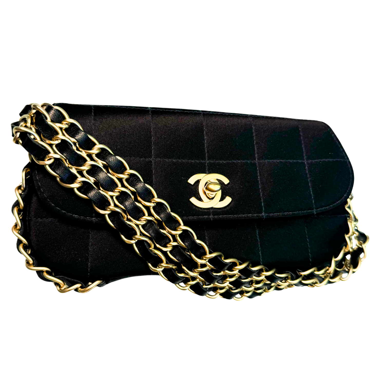 Chanel Classic Mini Satin Shoulder Flap Bag