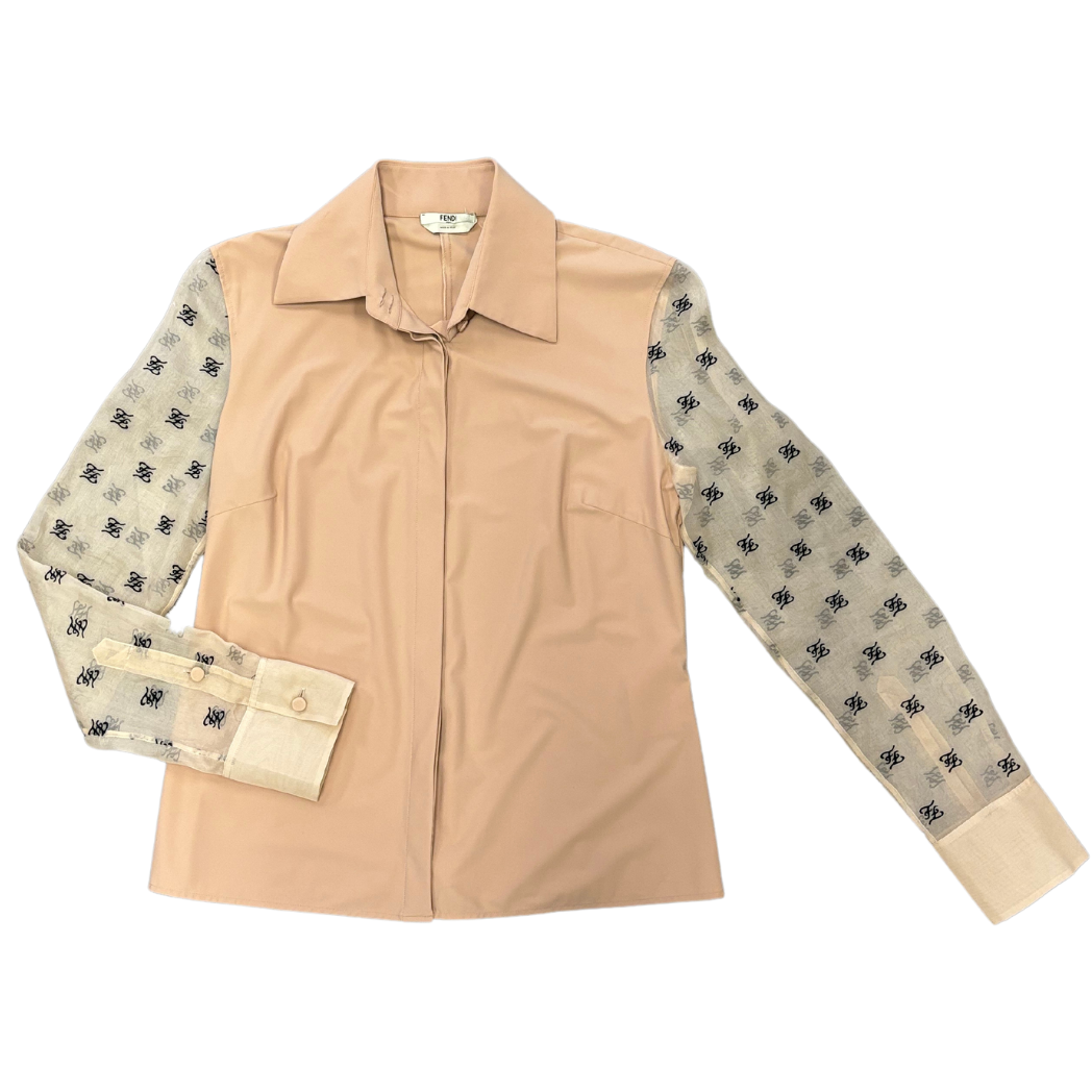 Fendi Carligraphy Motif Button Down